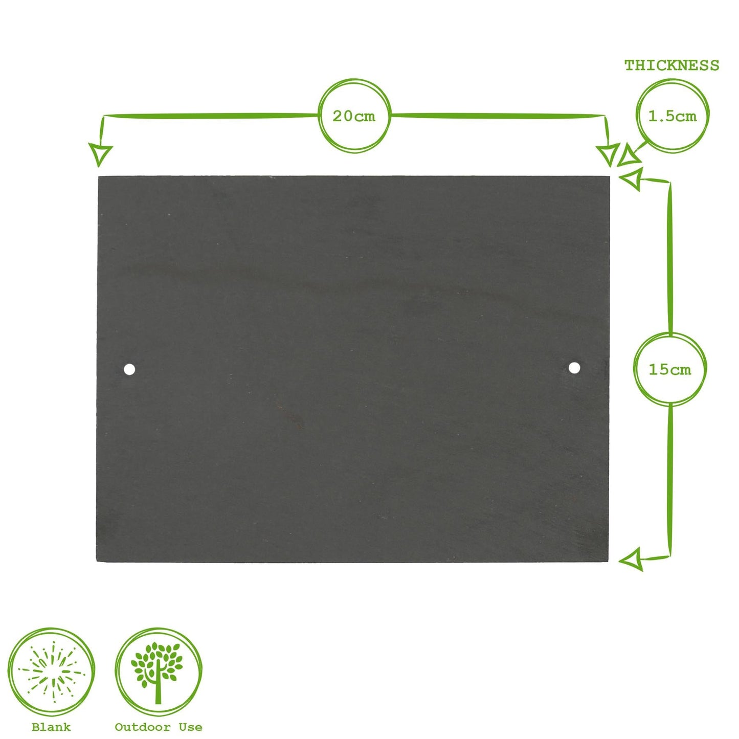 Linea Rectangle Blank Slate House Sign - 20cm x 15cm