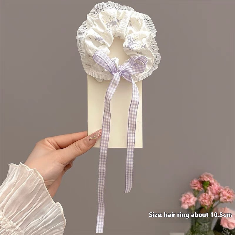 Summer Super Fairy Sweet Lace Large Intestine Hair Ring