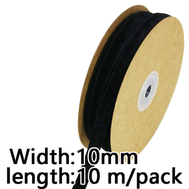 1cm Flocking Ribbon Velvet Band Single-sided Holiday Decoration