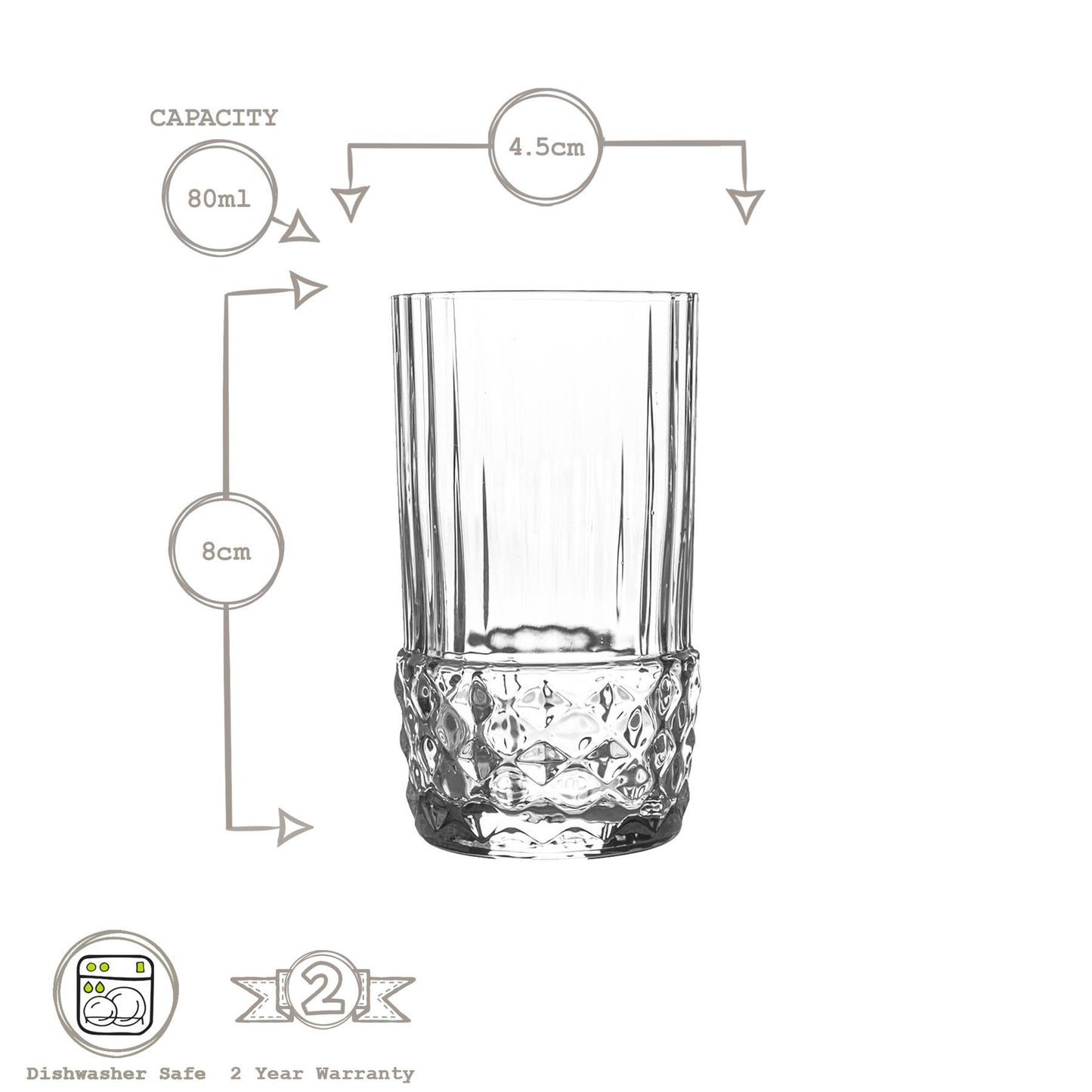 80ml America '20s Shot Glasses - Pack of Six