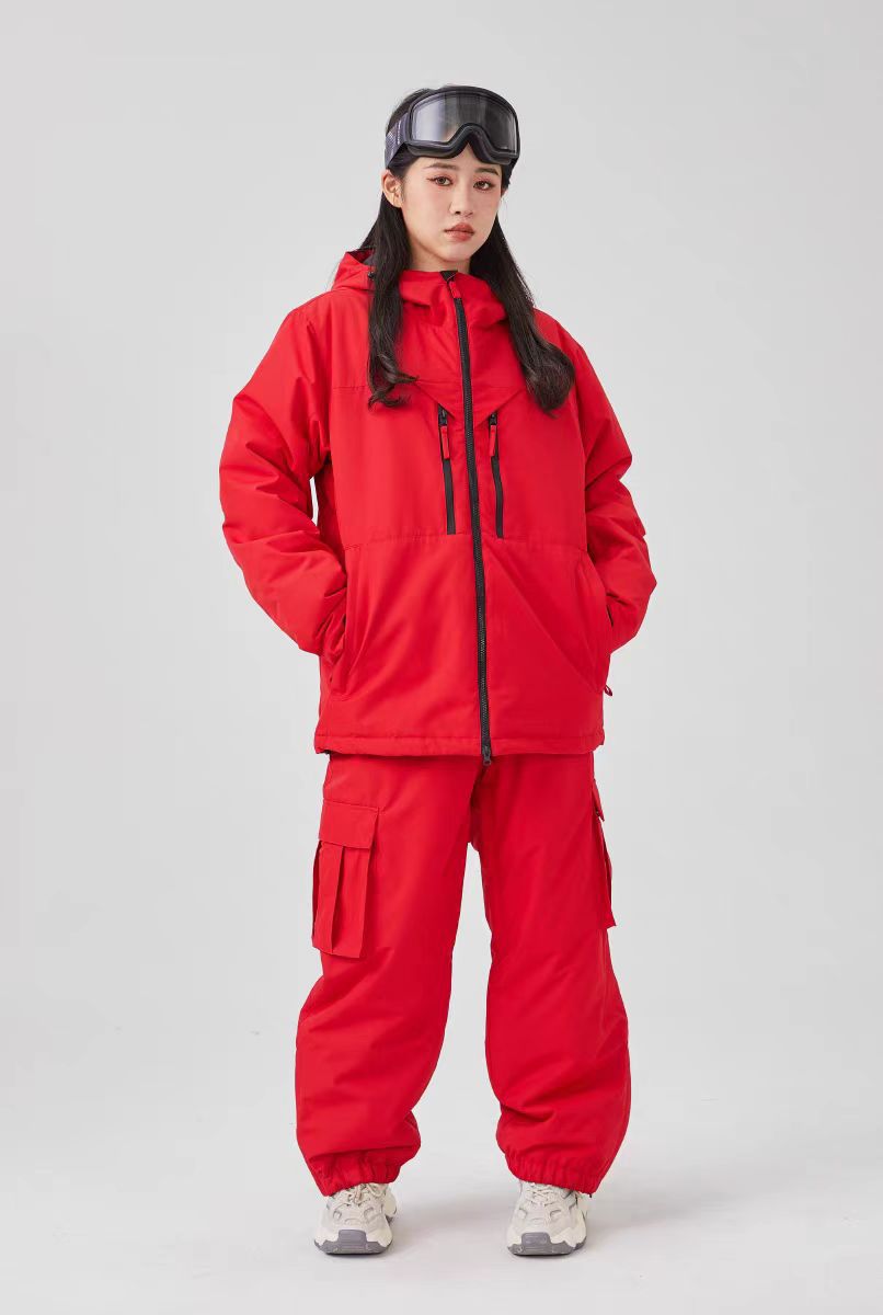White Padded Waterproof Modest Biker Suit - Loose-Fitting Outdoor Top & Pants