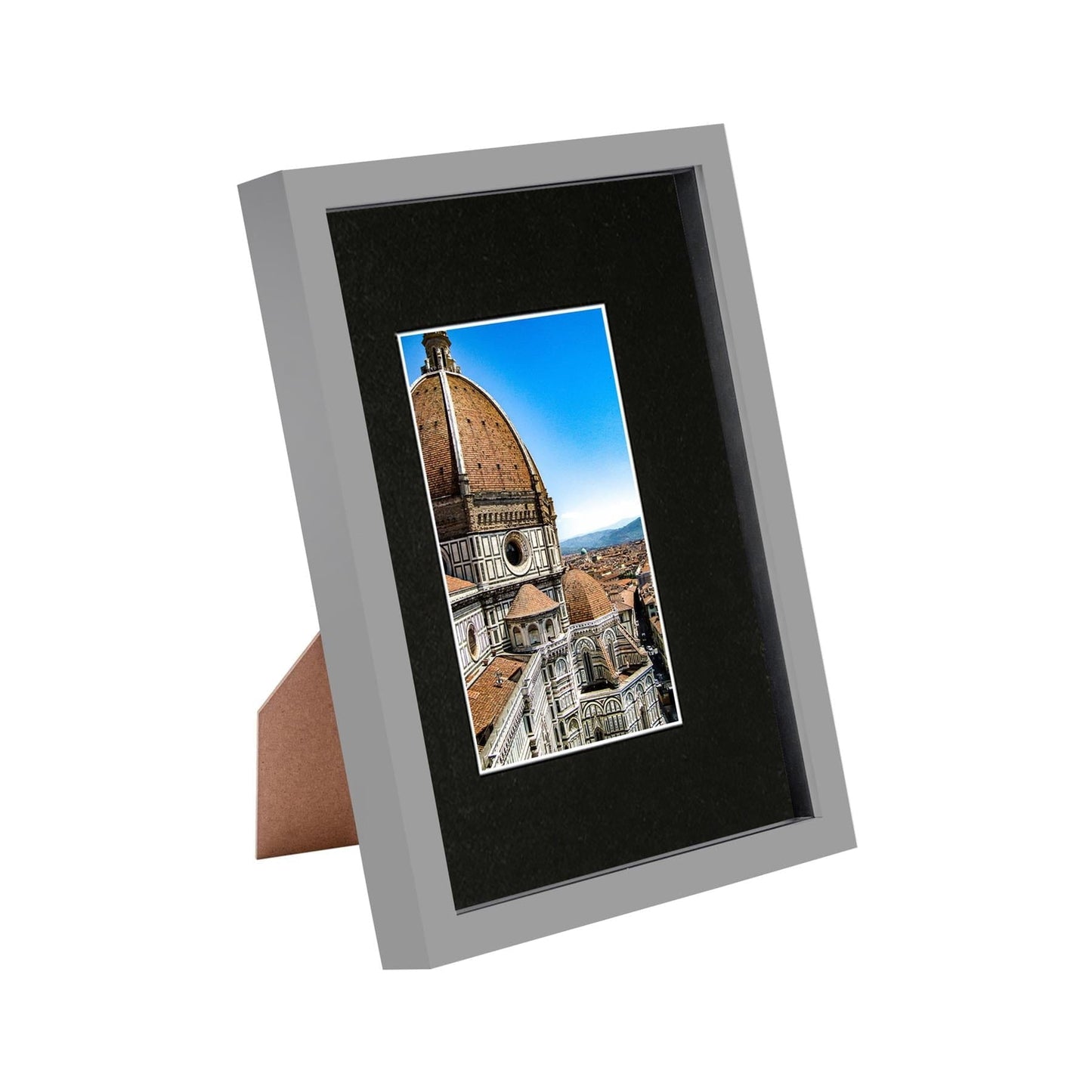 Grey A4 (8" x 12") 3D Shadow Box Frame with A5 Mount