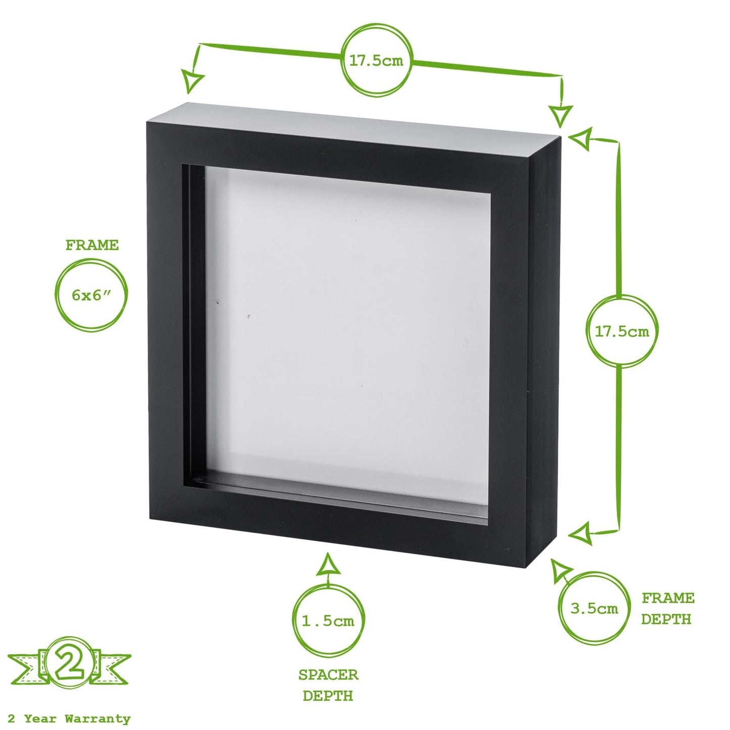 6" x 6" White 3D Box Photo Frame