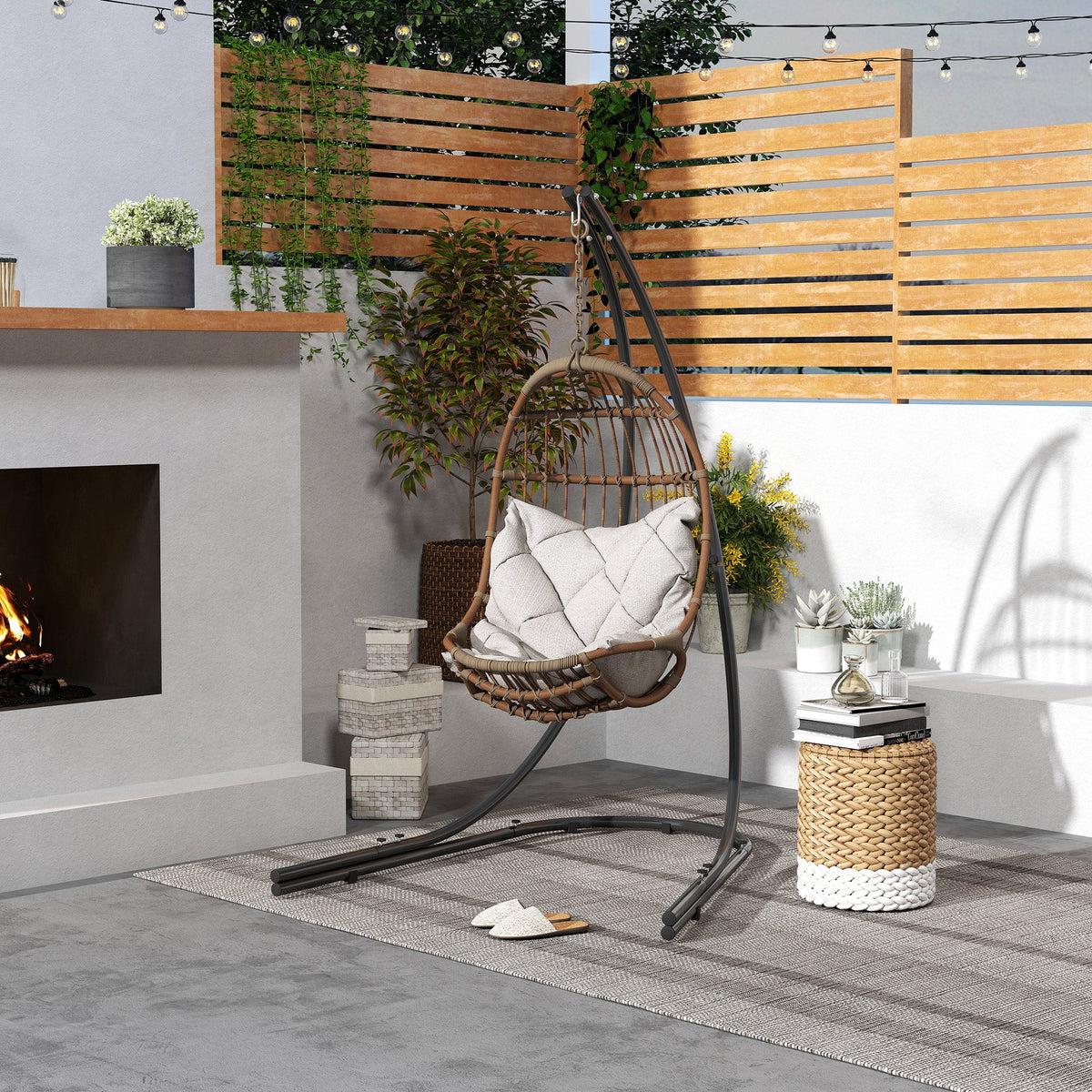 Outsunny Hammock Chair Stand w/ Extra Large Base, Hanging Hammock Stand Only