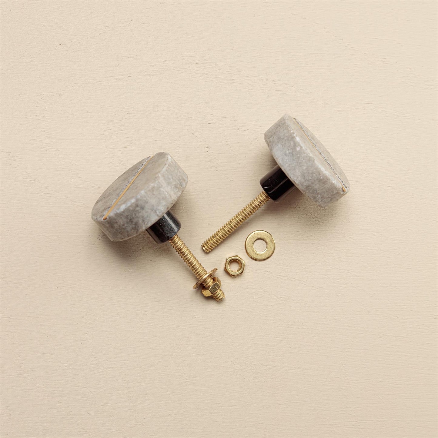 Nyra Blue Stone Brass Oval Drawer Knobs