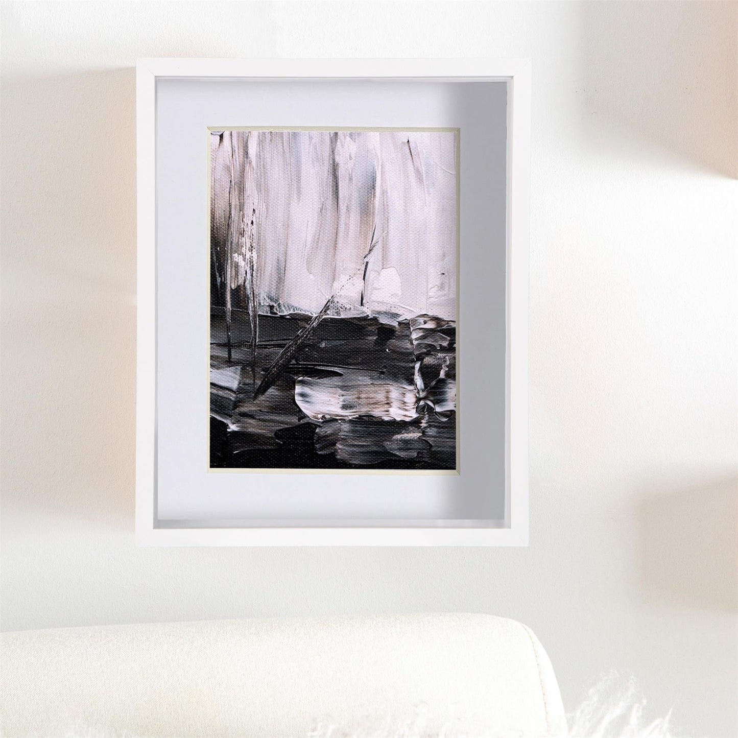 8" x 10" White 3D Deep Box Photo Frame - with 5" x 7" Mount