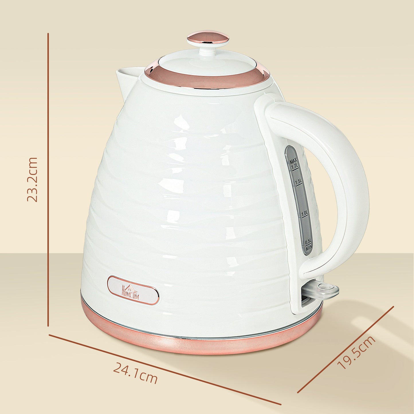 HOMCOM Electric Kettle, Fast Boil, 1.7L, 3kW, Swivel