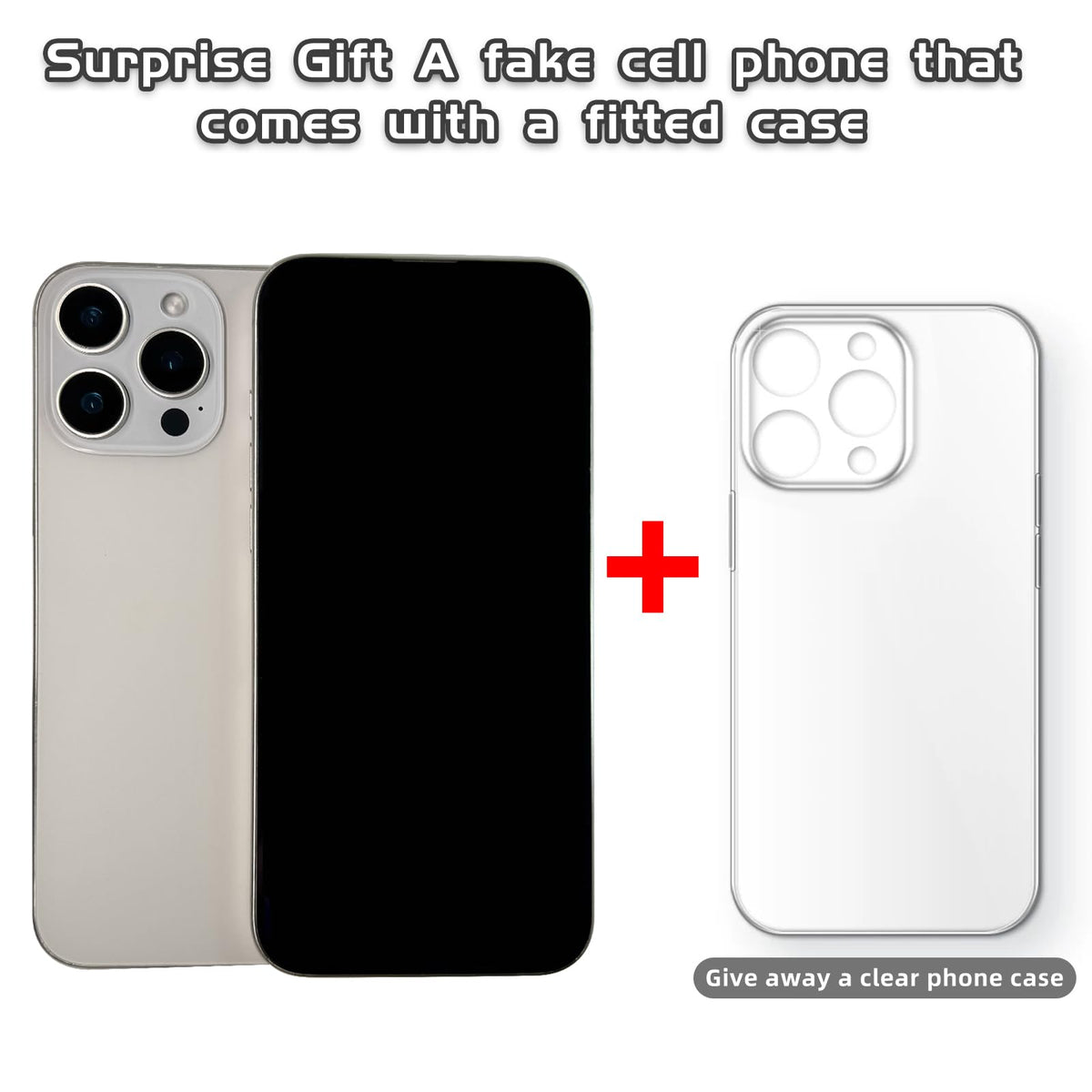 Faawxlo Fake Phone Dummy Prop - Realistic 1:1 Imitation, 16 Pro for Kid Play, Black Screen