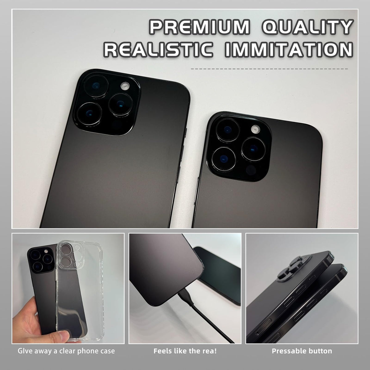 Faawxlo Fake Phone Dummy Prop — 16 Pro Max Black Screen, Real-Like Non-Working Display