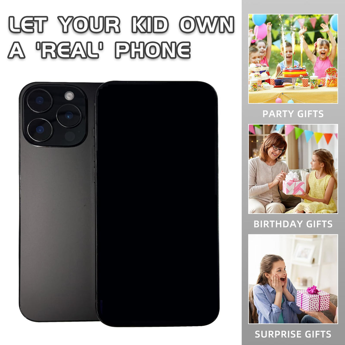 Faawxlo Fake Phone Dummy Prop — 16 Pro Max Black Screen, Real-Like Non-Working Display