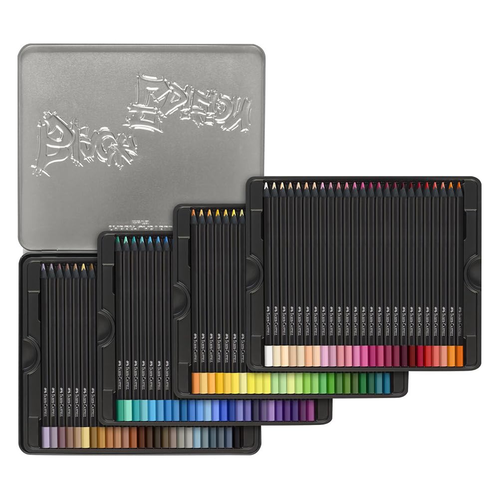 Faber-Castell Black Edition Colored Pencils – 100-Count Set (Vibrant, Smooth Color)