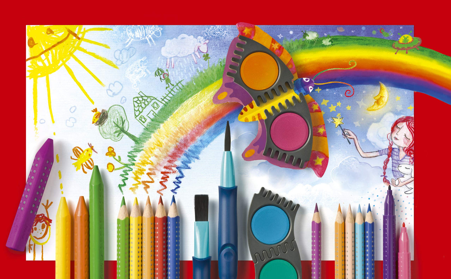 Faber-Castell Jumbo Grip Crayons (Pack of 12) – Ergonomic, Erasable Colouring for Kids