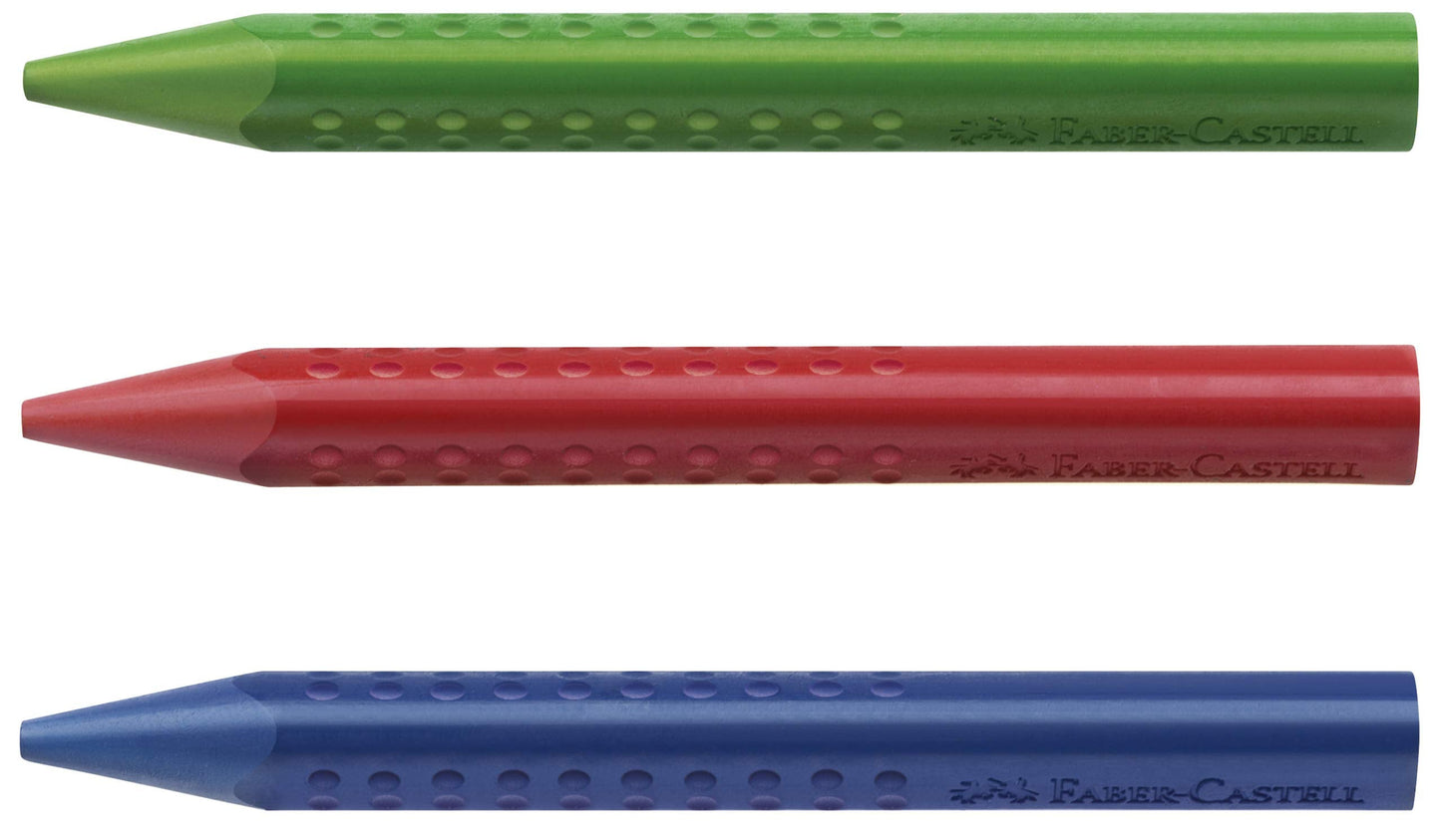 Faber-Castell Jumbo Grip Crayons (Pack of 12) – Ergonomic, Erasable Colouring for Kids