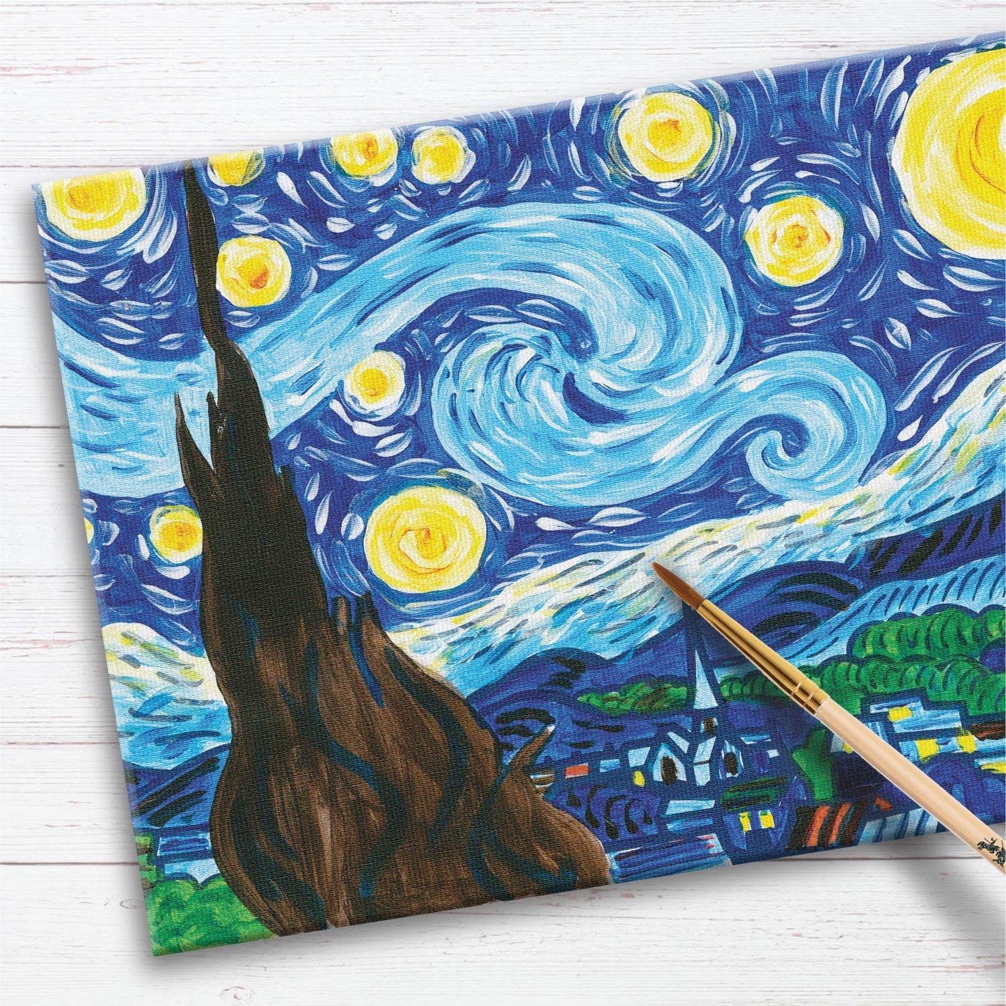 Faber-Castell Paint by Number Museum Series – Starry Night (6x8 Canvas)