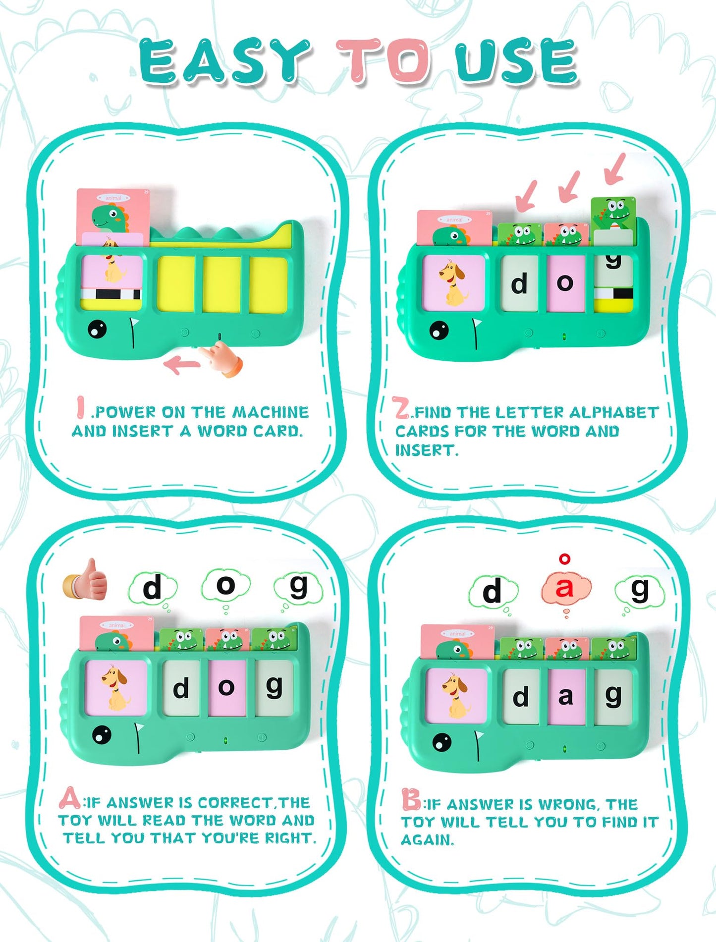 Fabeto Talking Flash Cards for Toddlers (2–8): Alphabet Learning & Spelling Games