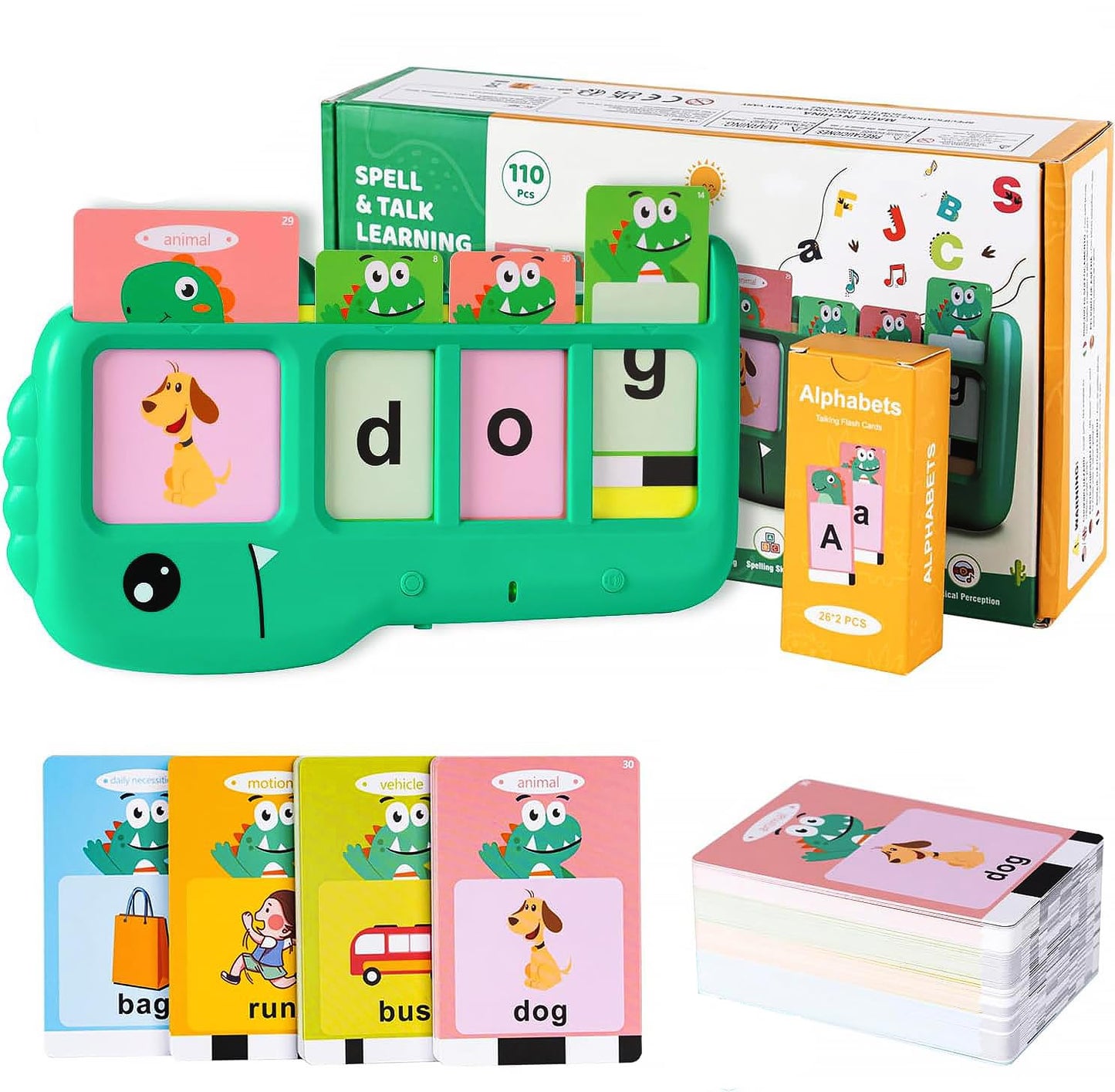 Fabeto Talking Flash Cards for Toddlers (2–8): Alphabet Learning & Spelling Games