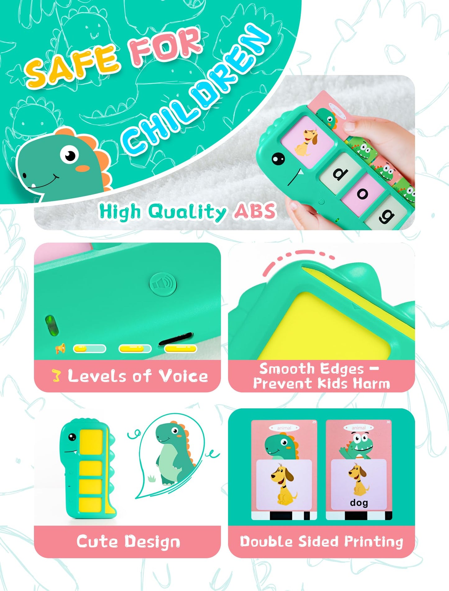 Fabeto Talking Flash Cards for Toddlers (2–8): Alphabet Learning & Spelling Games