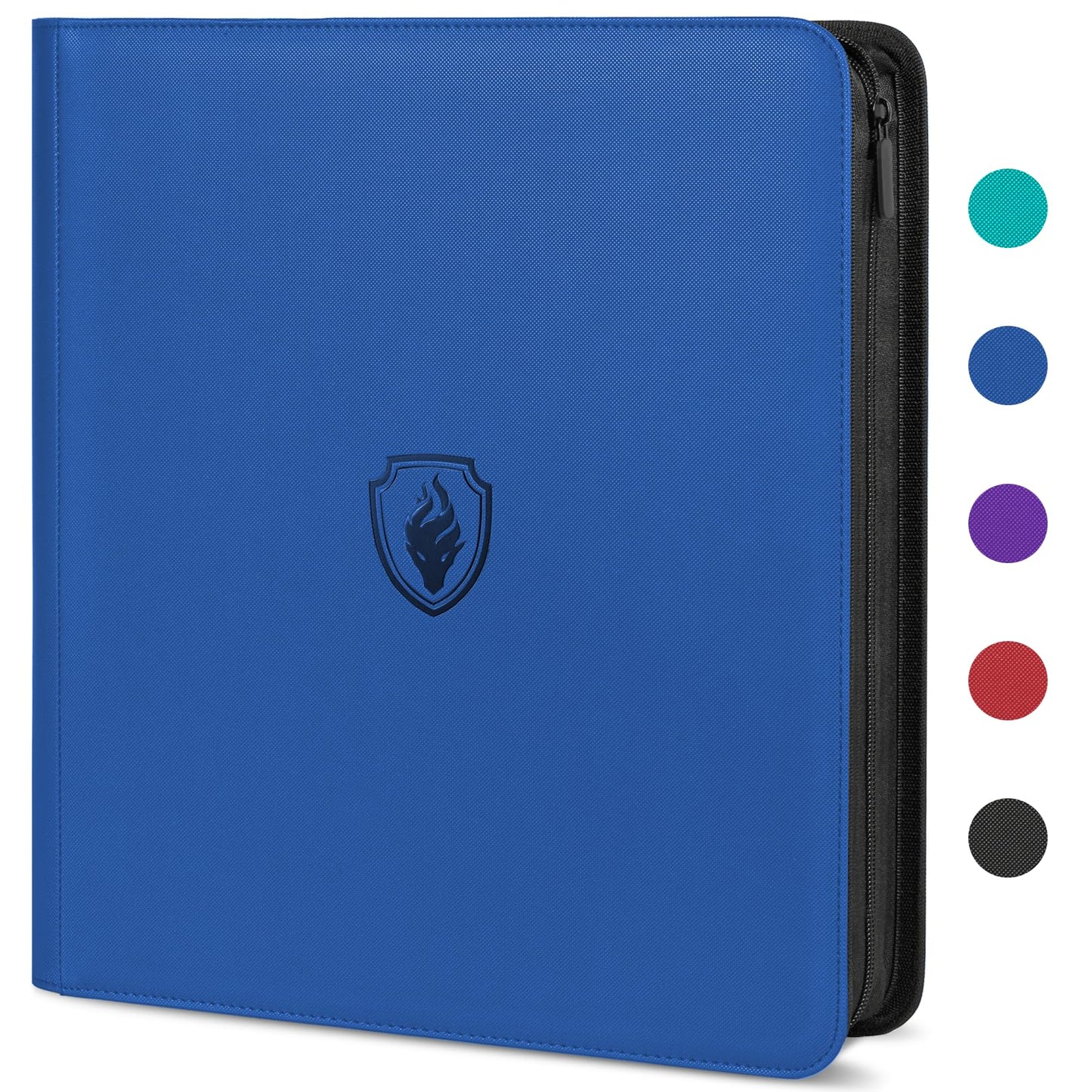 Fabmaker Premium Zip Card Binder 912 Pockets – 12-Pocket Trading Card Album, PU Zipper, Royal Blue