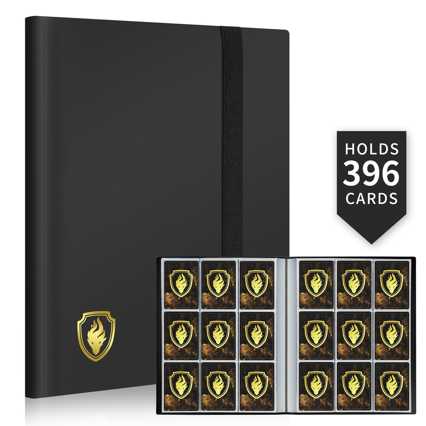 Fabmaker Card Binder 9-Pocket: 396 Cards, Side-Loading, Archival Safe (Black)