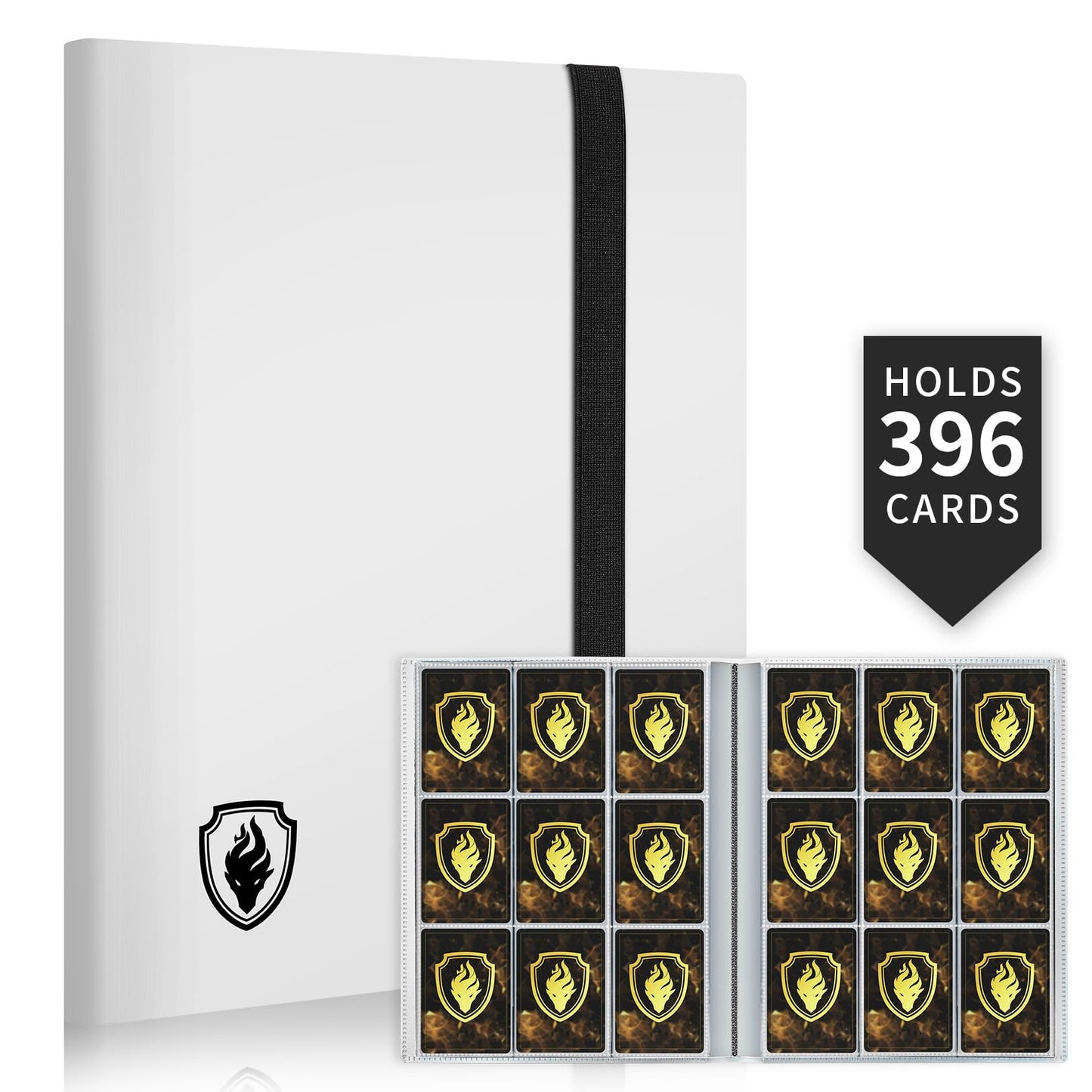 Fabmaker Card Binder 9 Pocket — 396-Pocket Trading Card Album, Side-Loading, Archival Safe, White