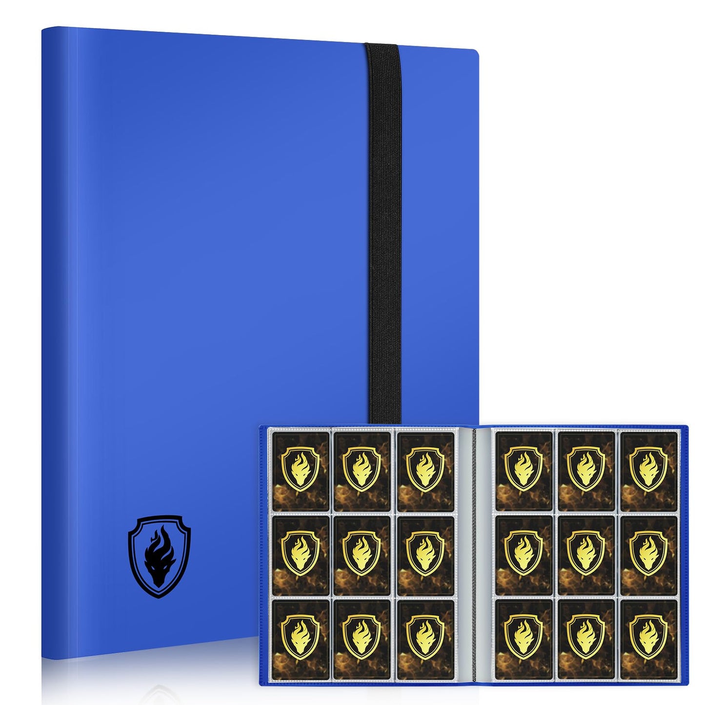Fabmaker Card Binder 9 Pocket — 396 Card Trading Card Album, Side Loading, Archival Safe, Blue