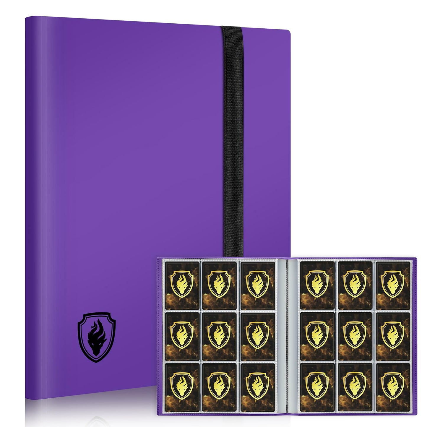 Fabmaker Card Binder 9-Pocket – 396 Card Capacity, Durable Side-Loading Album (Purple)