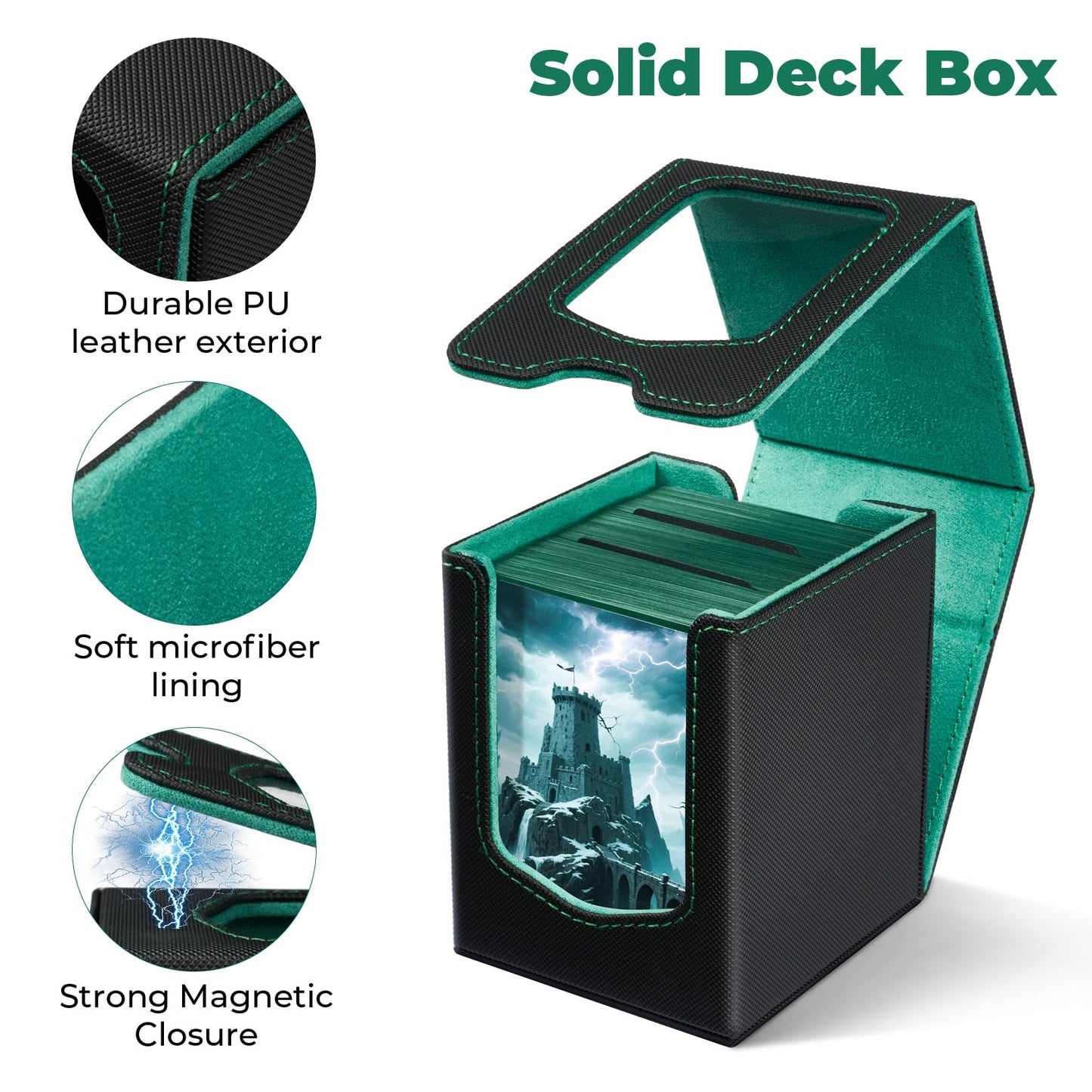 Fabmaker 6 Pack Deck Box: Magnetic MTG Commander Card Storage for 100+ Cards