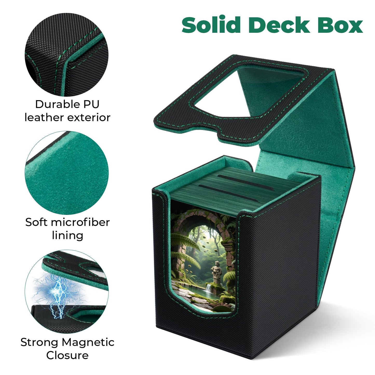 Fabmaker Deck Box for MTG Commander (Red) | Magnetic Card Storage (Patent Pending) – 210+ Cards