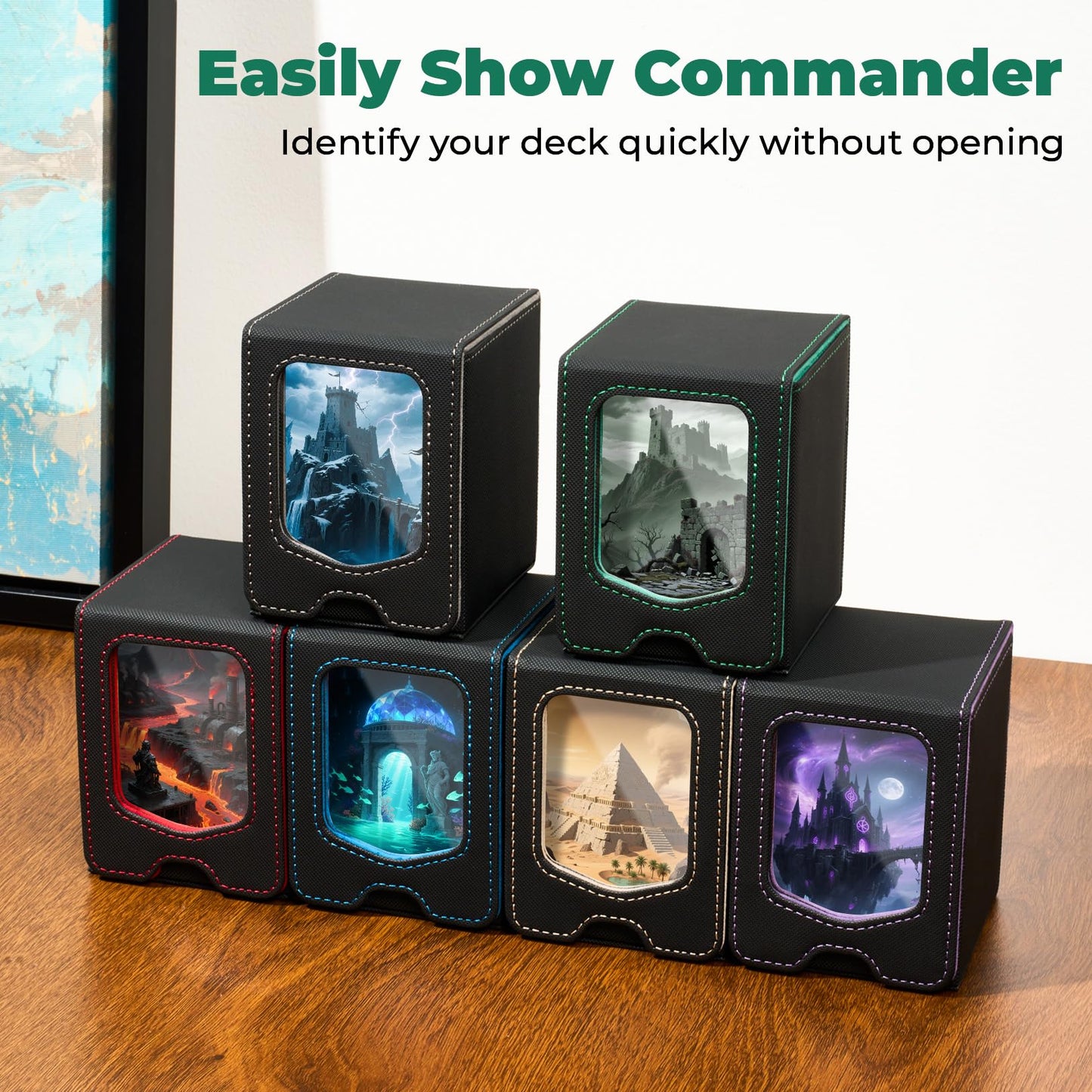 Fabmaker 6 Pack Deck Box: Magnetic MTG Commander Card Storage for 100+ Cards