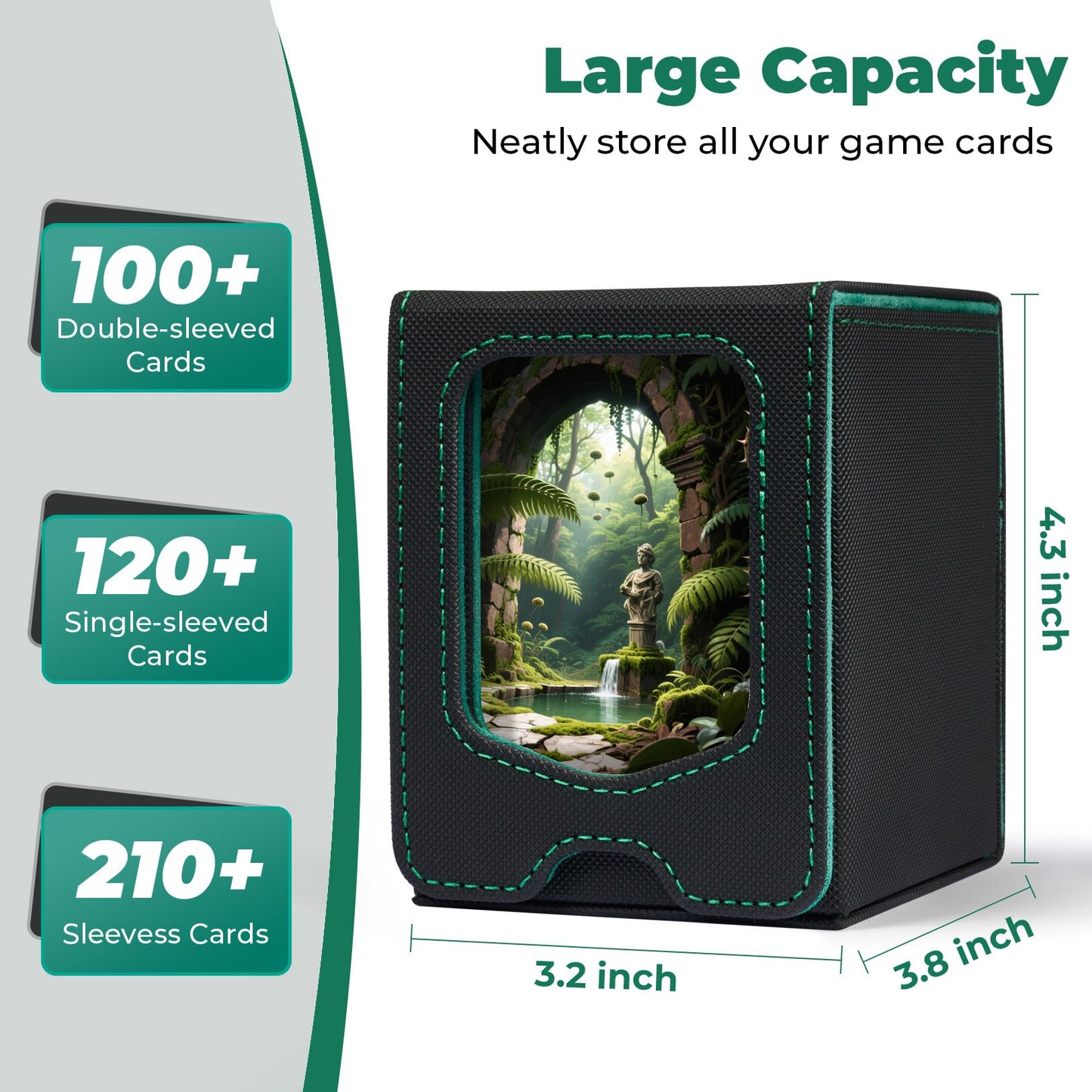 Fabmaker Deck Box for MTG Commander (Red) | Magnetic Card Storage (Patent Pending) – 210+ Cards