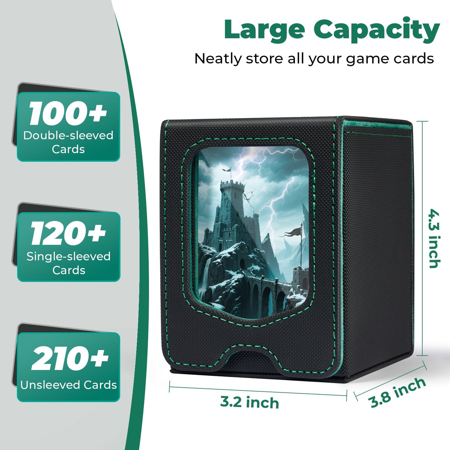 Fabmaker 6 Pack Deck Box: Magnetic MTG Commander Card Storage for 100+ Cards