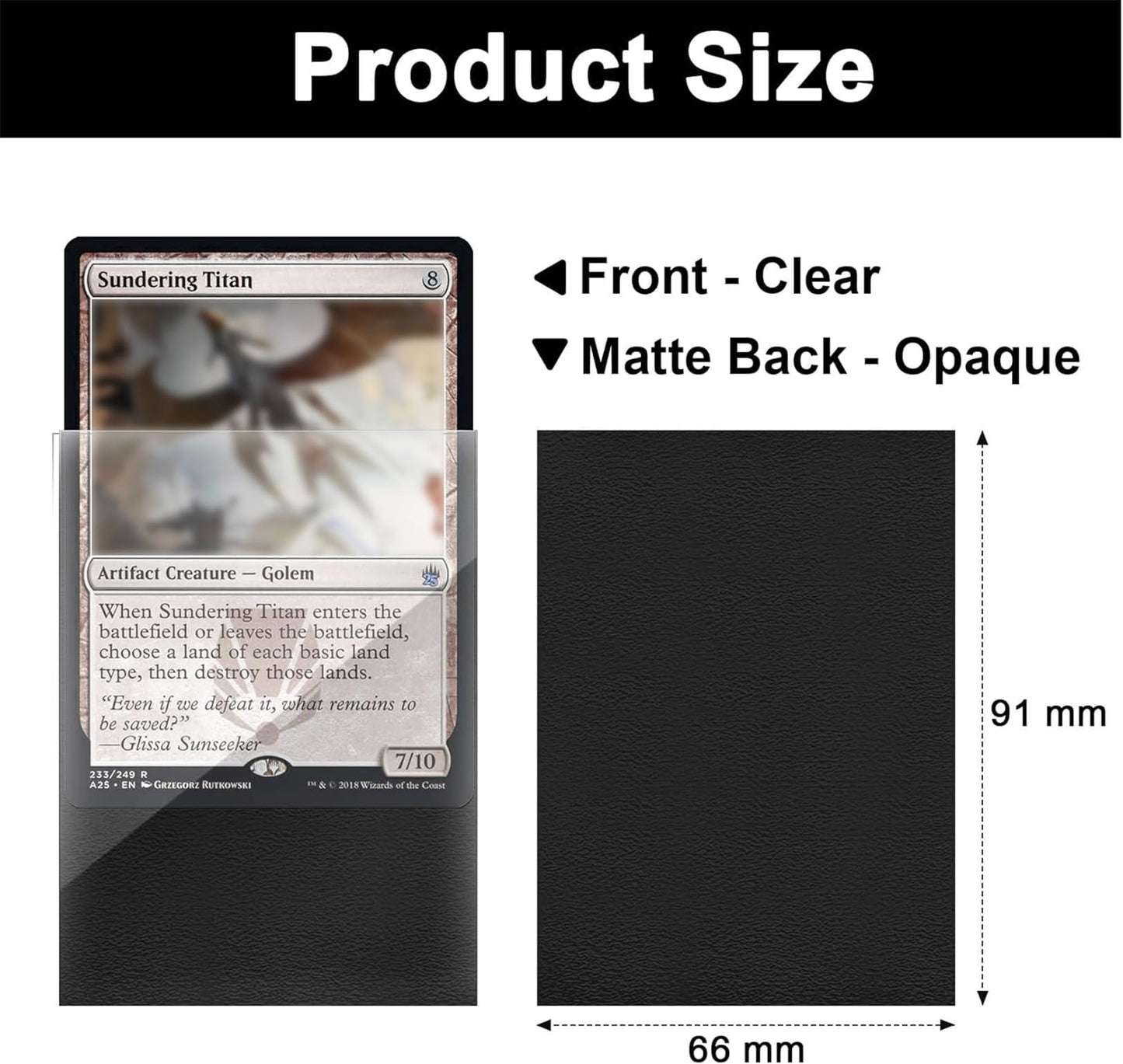 Fabmaker Night Blue Card Sleeves 200 Pack – Sturdy Matte Back, Standard 66.5×91mm