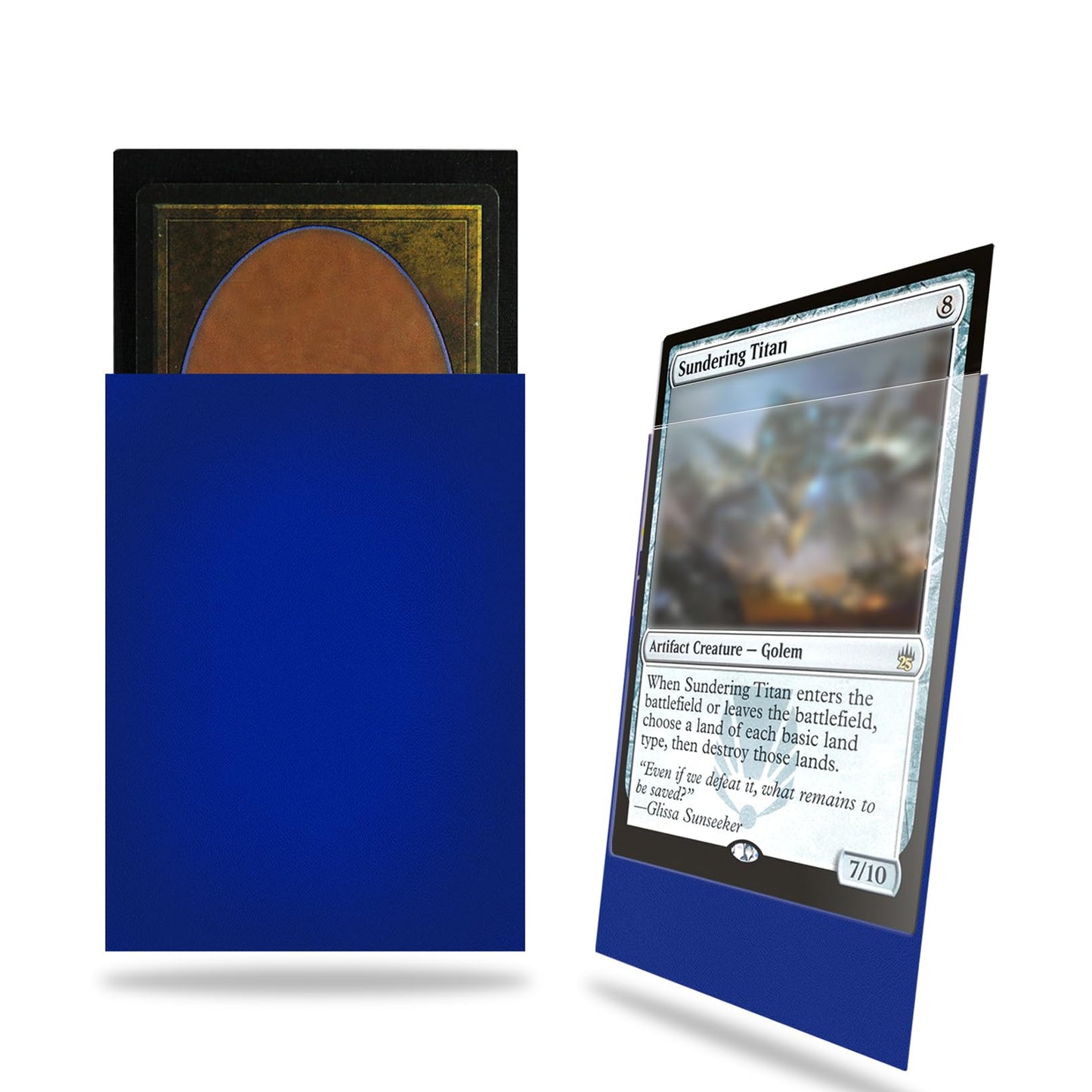 Fabmaker Night Blue Card Sleeves 200 Pack – Sturdy Matte Back, Standard 66.5×91mm
