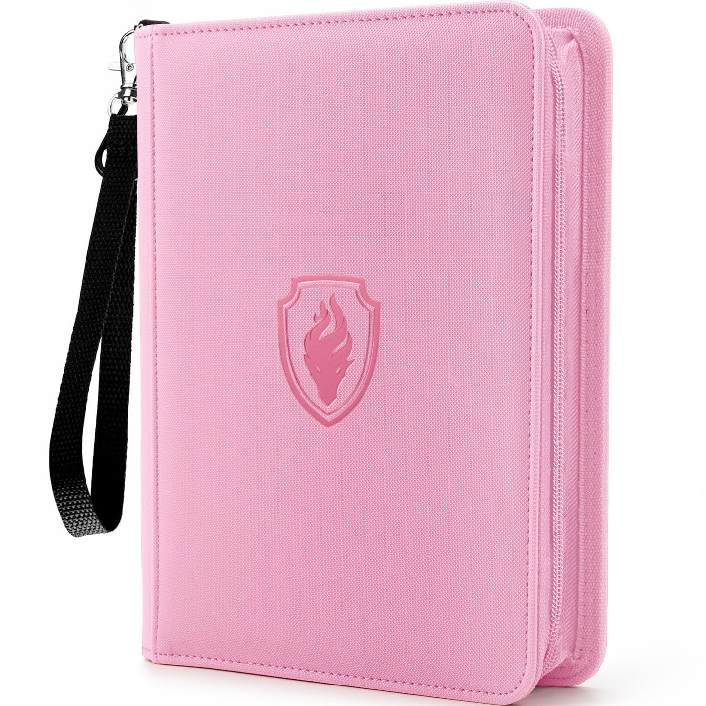 Fabmaker Premium 4-Pocket Zip Card Binder – 320-Card Capacity (Pink)