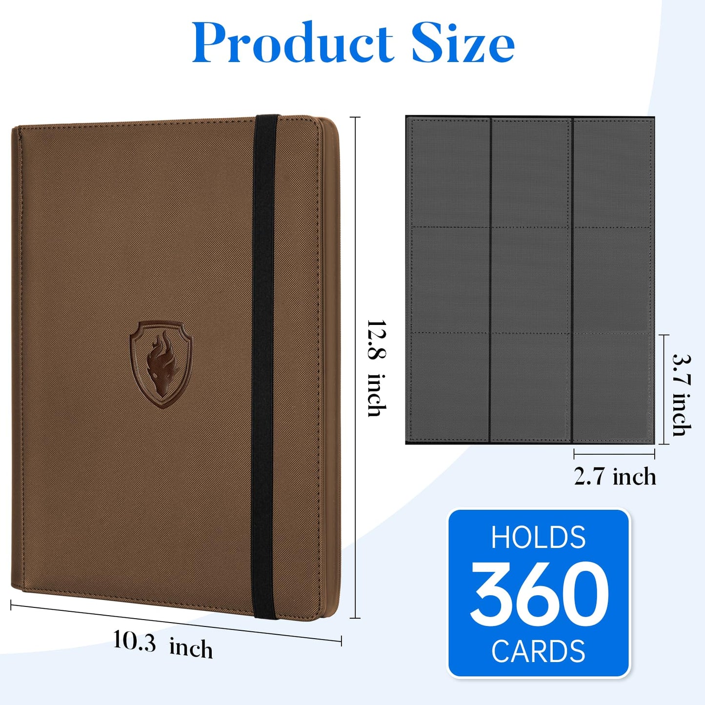 Fabmaker Premium 9-Pocket Card Binder — 360-Card Capacity, PU Cover