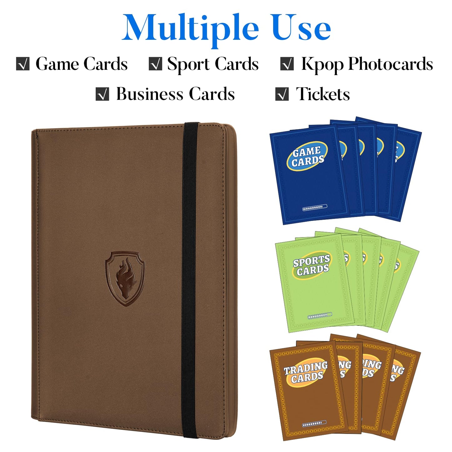 Fabmaker Premium 9-Pocket Card Binder — 360-Card Capacity, PU Cover