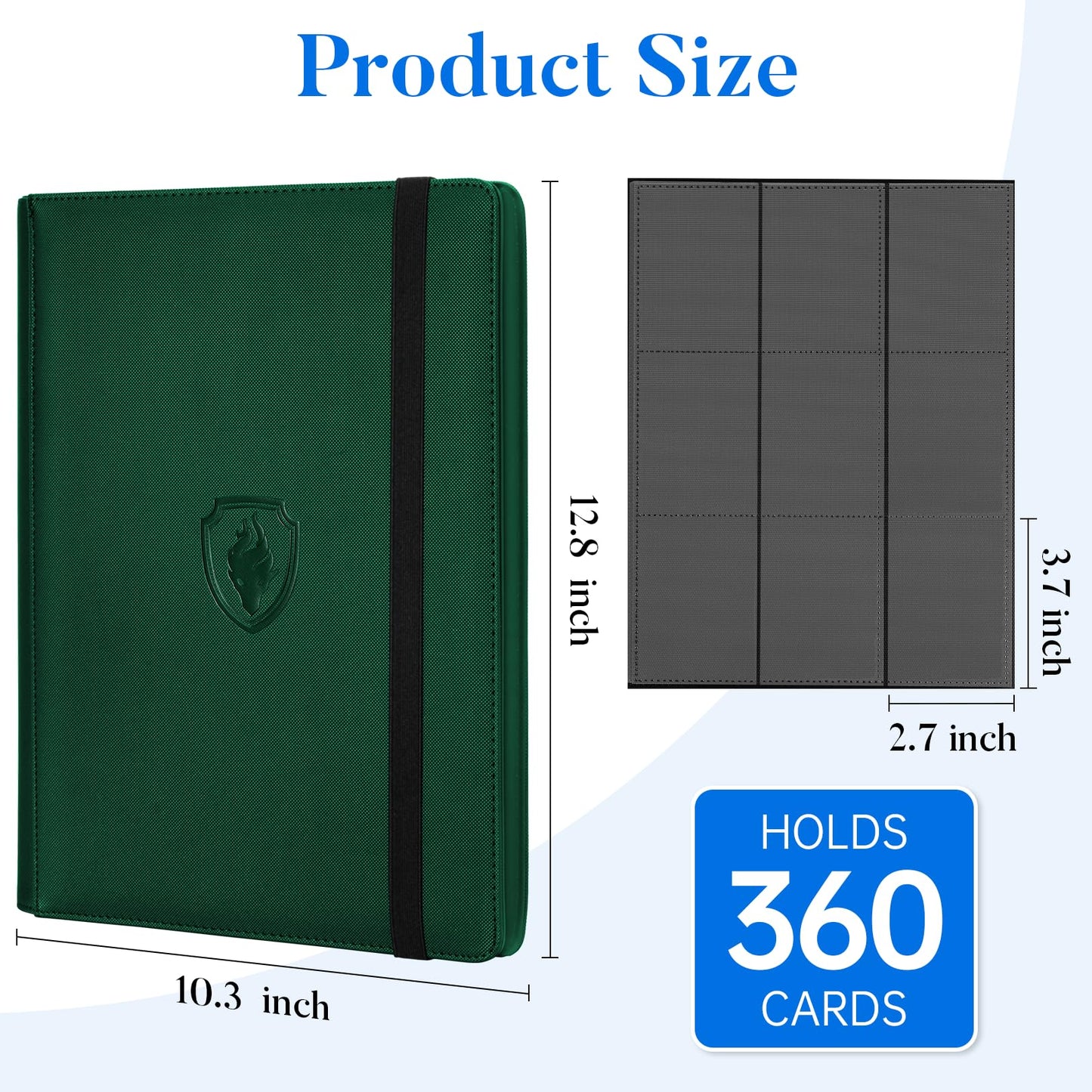 Fabmaker Premium 9-Pocket Card Binder – 360 Cards, PU Cover, Durable Album