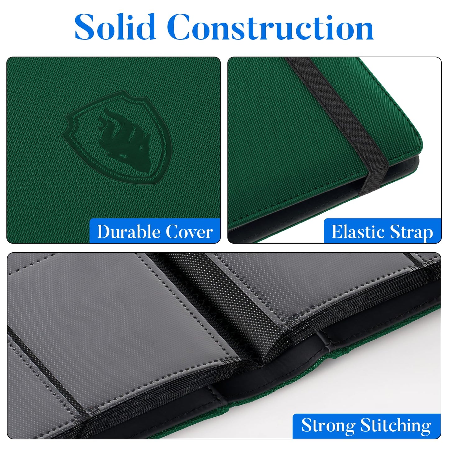 Fabmaker Premium 9-Pocket Card Binder – 360 Cards, PU Cover, Durable Album