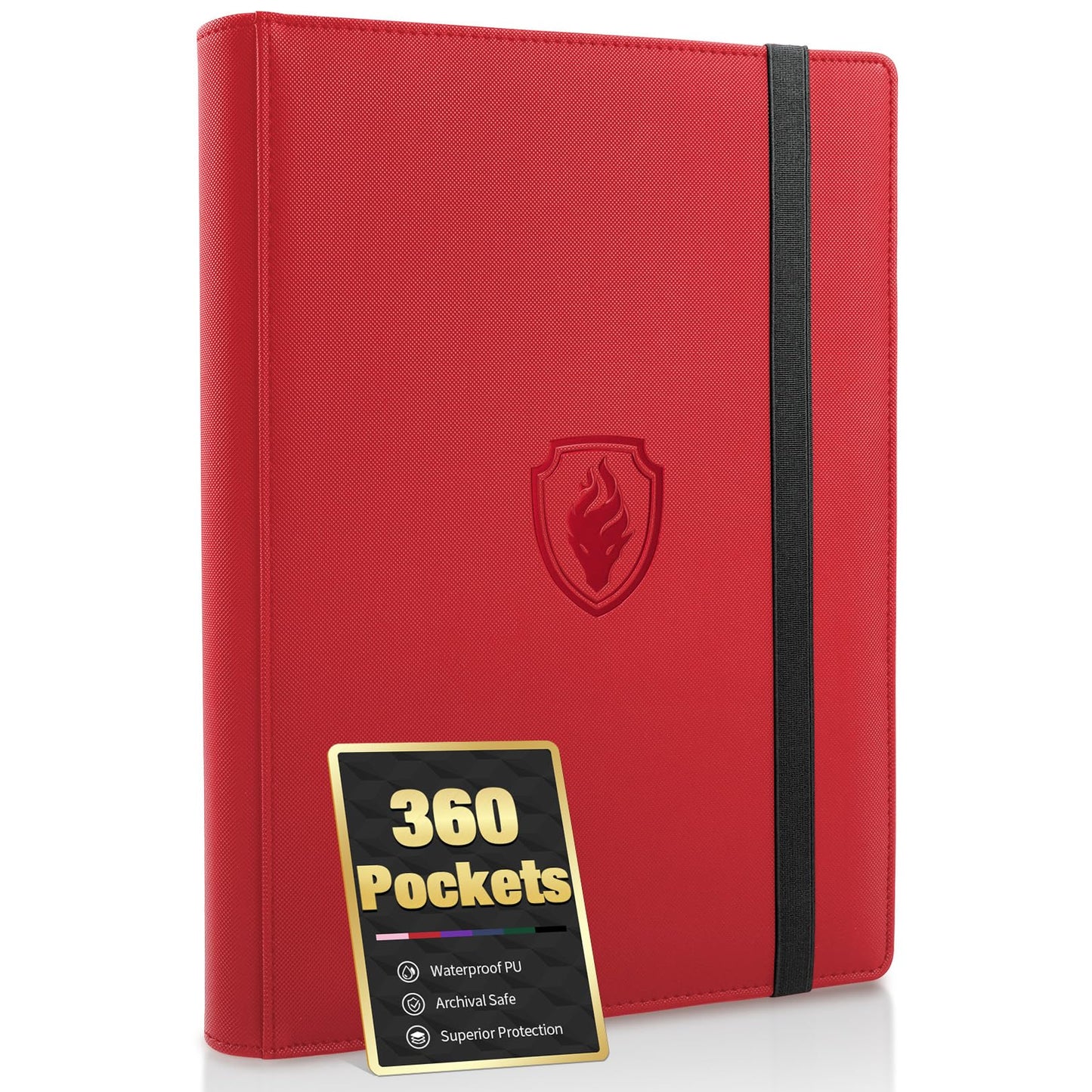 Fabmaker Premium 9-Pocket Card Binder for 360 Cards – Red