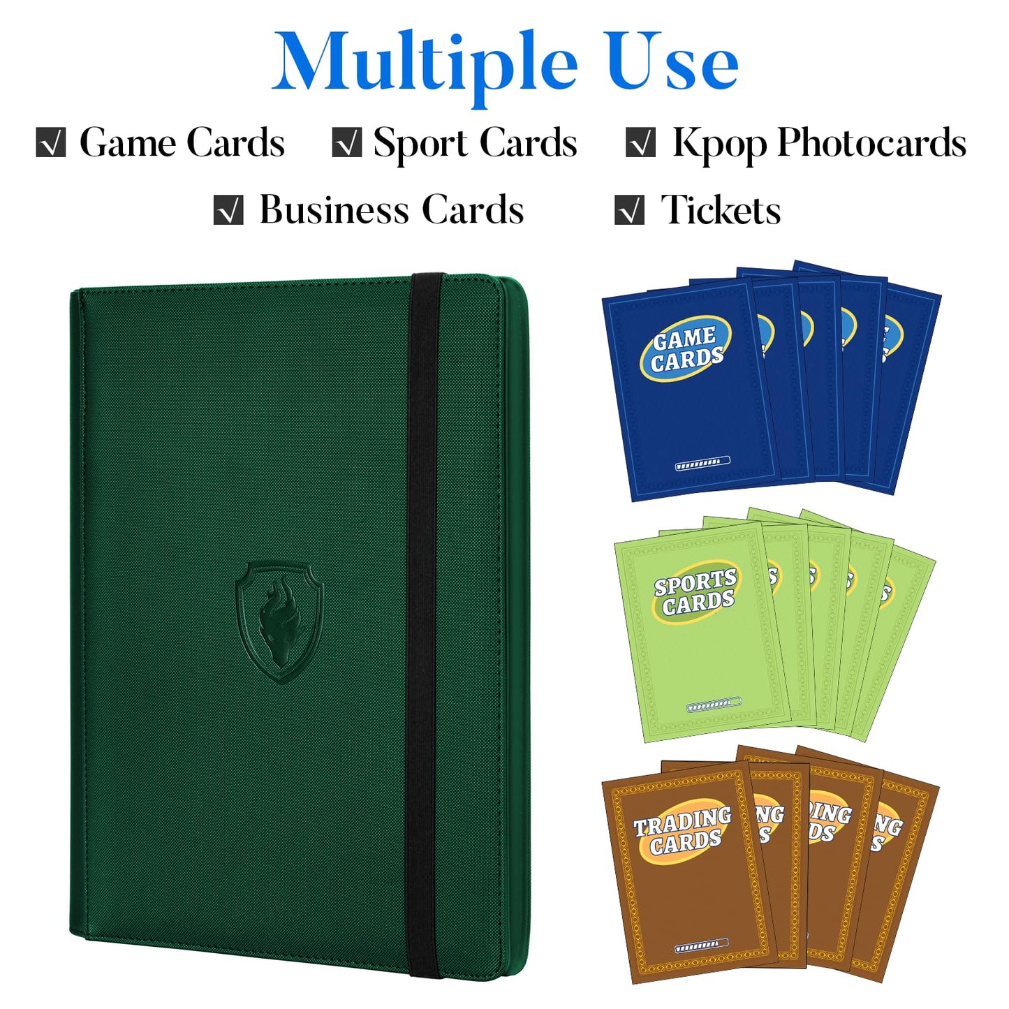 Fabmaker Premium 9-Pocket Card Binder – 360 Cards, PU Cover, Durable Album