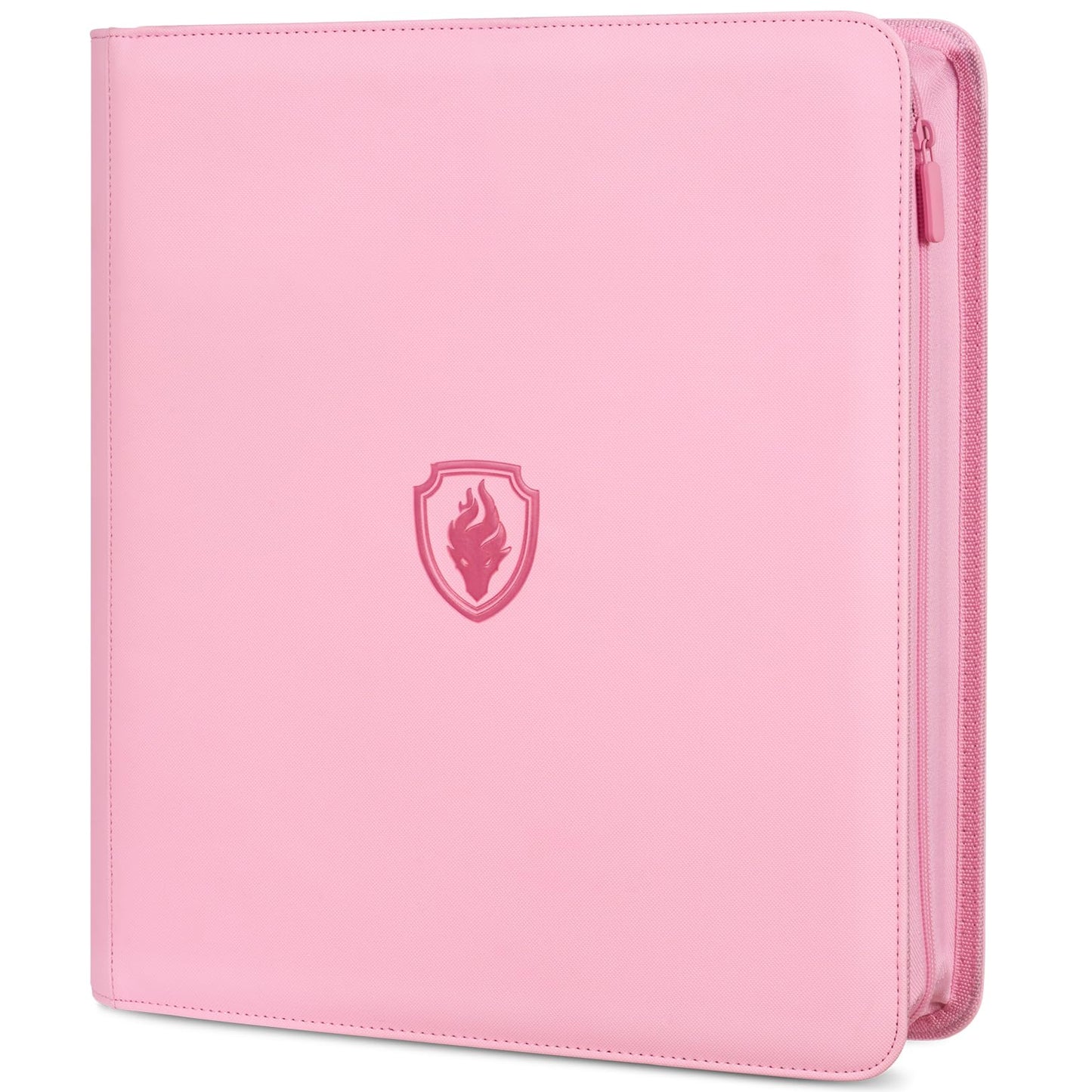 Fabmaker Premium Zip Card Binder 912 Pockets – 12-Pocket PU Zipper Card Album (Pink)