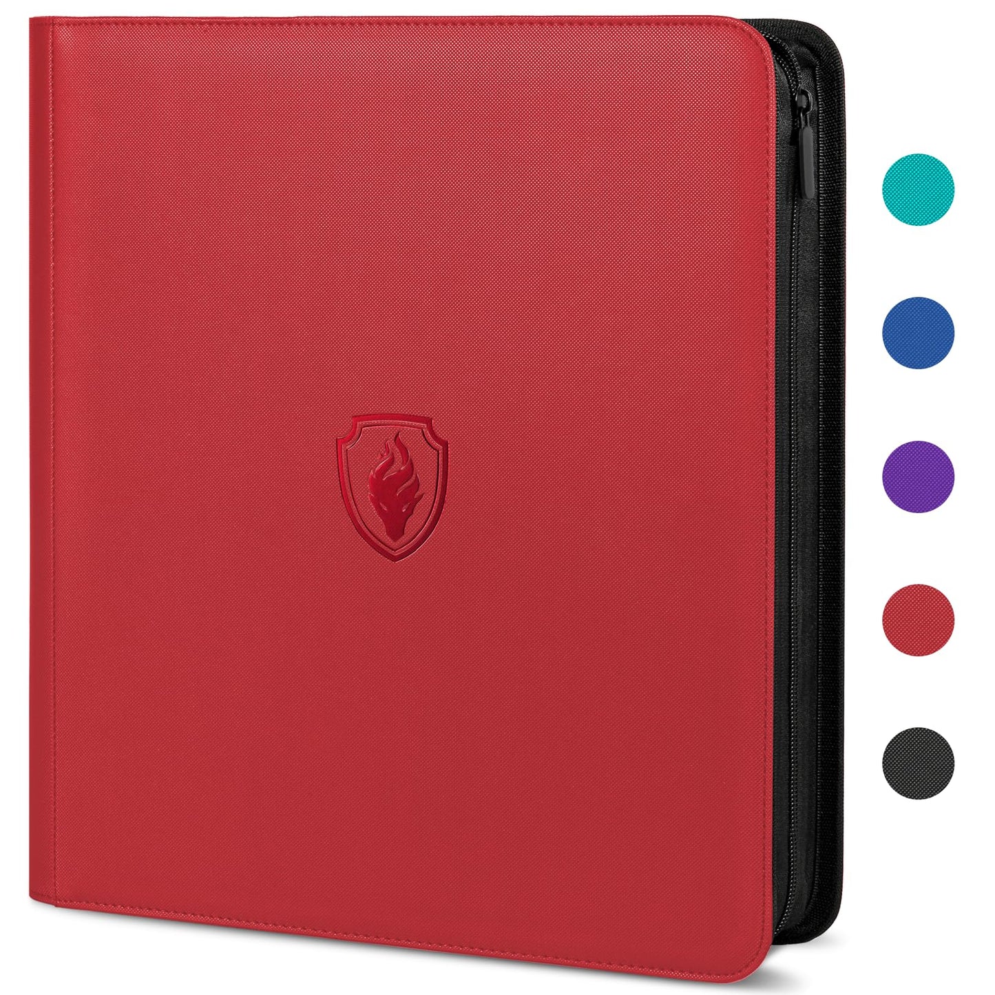 Fabmaker Premium Zip Card Binder 12-Pocket (912 Cards) – Red