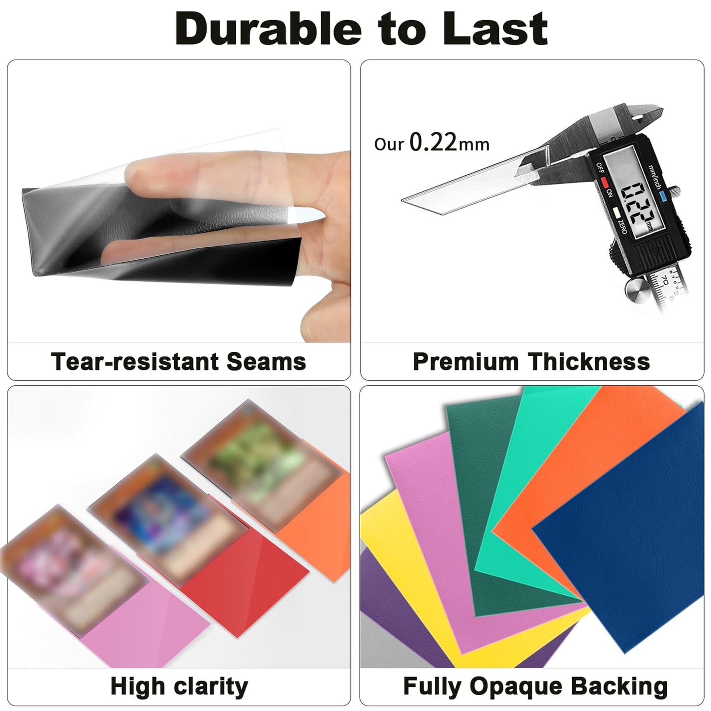 Fabmaker Ruby Card Sleeves 200 Pack – Sturdy MTG Card Protectors, Matte Back