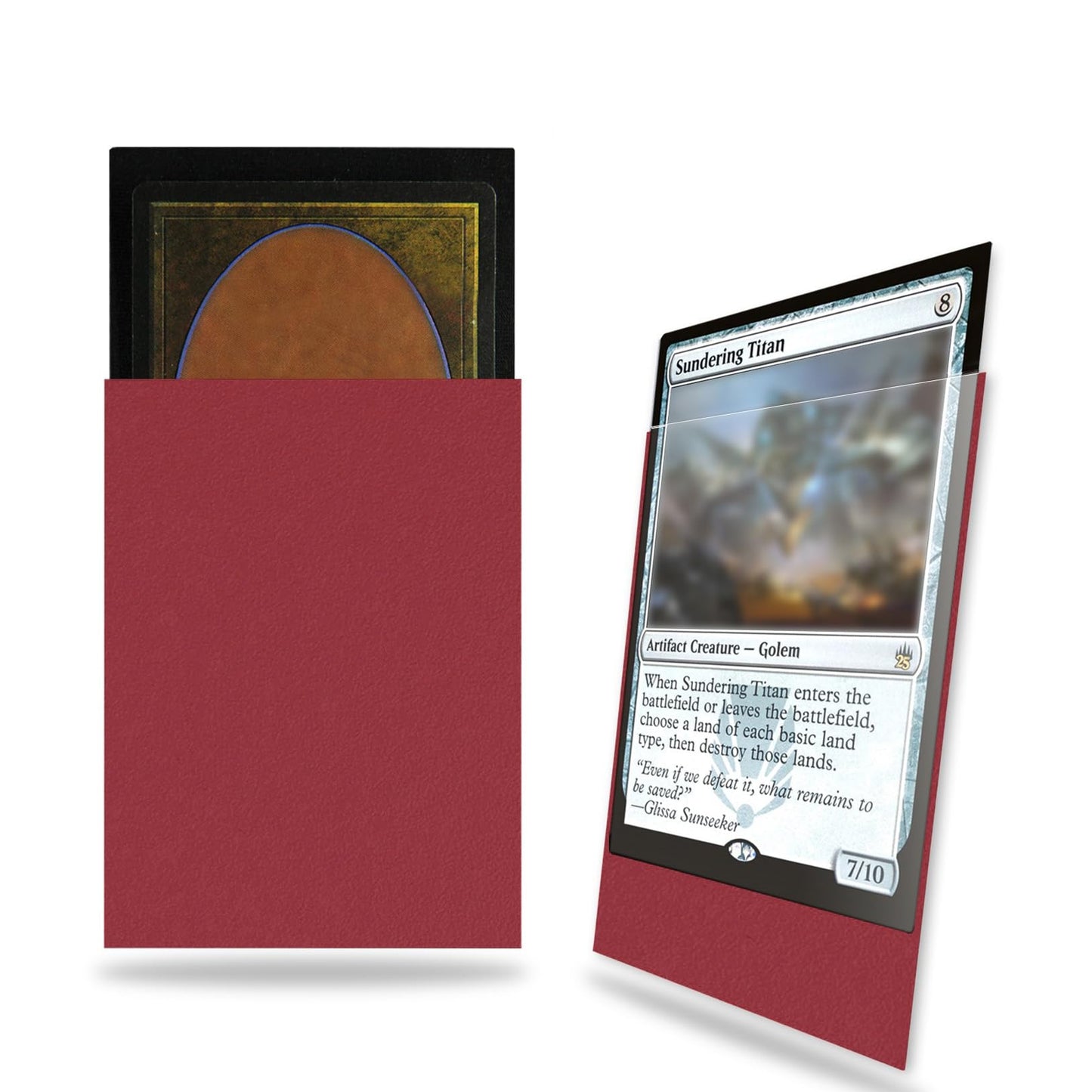 Fabmaker Ruby Card Sleeves 200 Pack – Sturdy MTG Card Protectors, Matte Back
