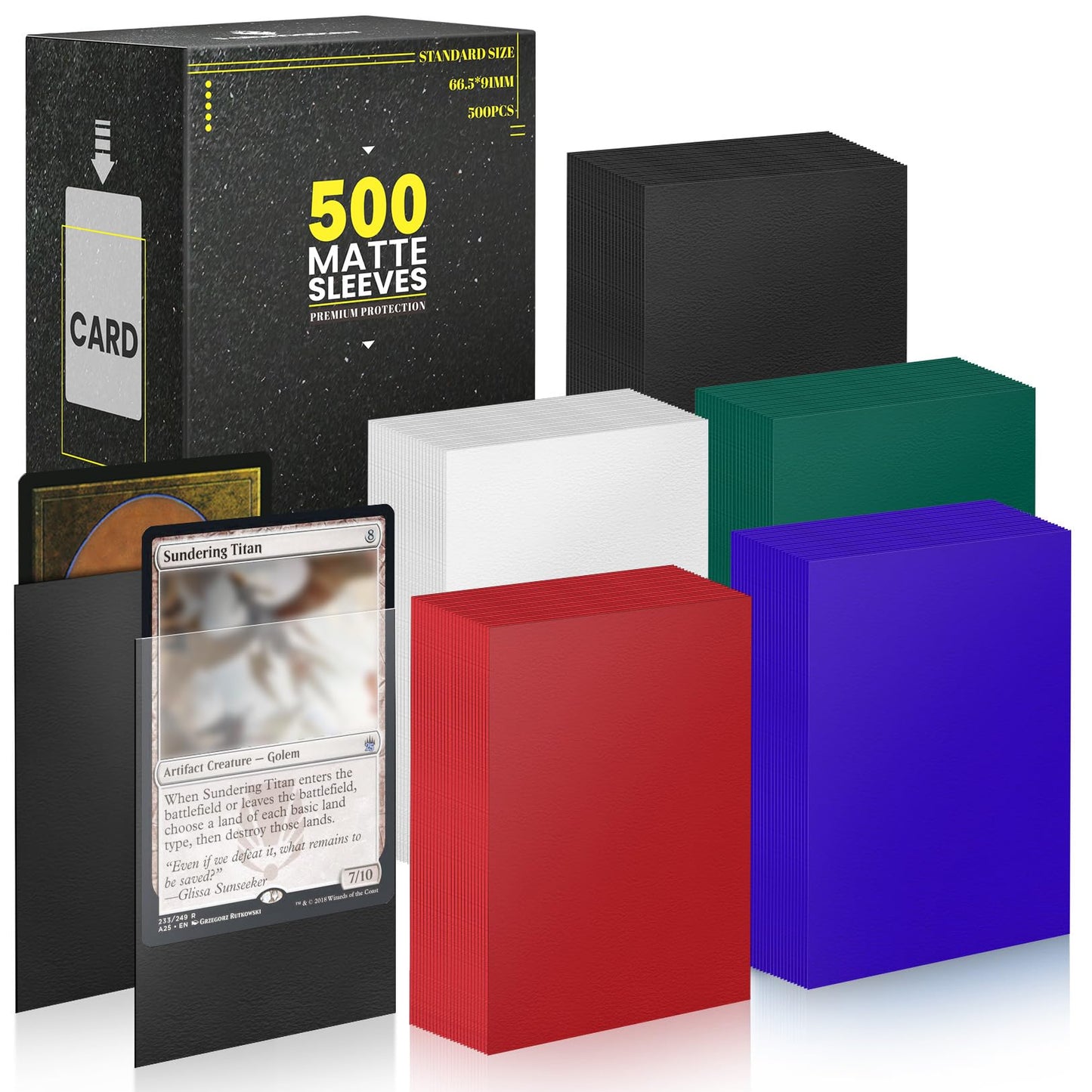 Fabmaker Standard MTG Card Sleeves 500 Pack – 66x91mm, Matte Back Finish, Non-PVC