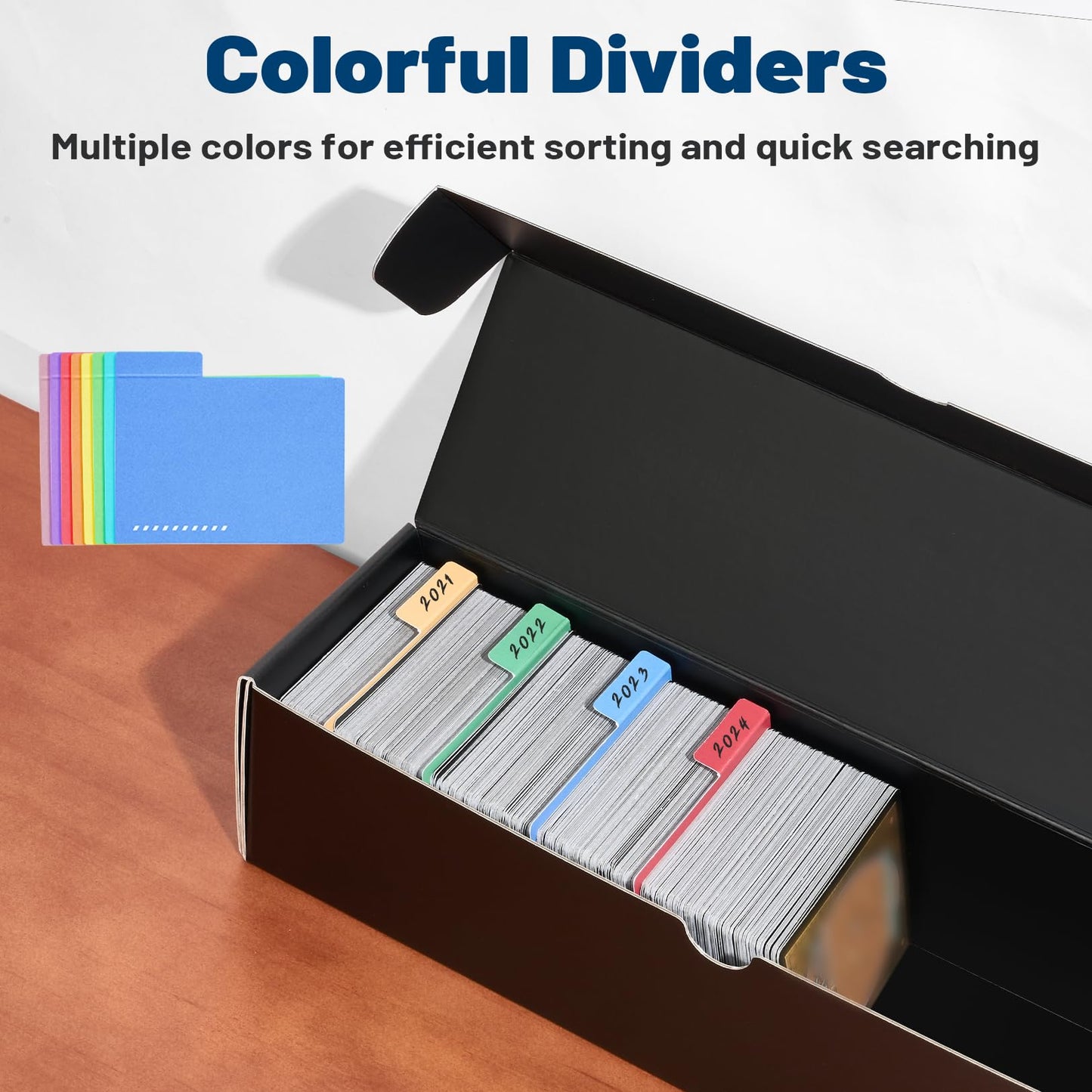 Fabmaker Trading Card Storage Box 3-Pack – 1000 Card Capacity with Dividers and Labels (12 Inch)