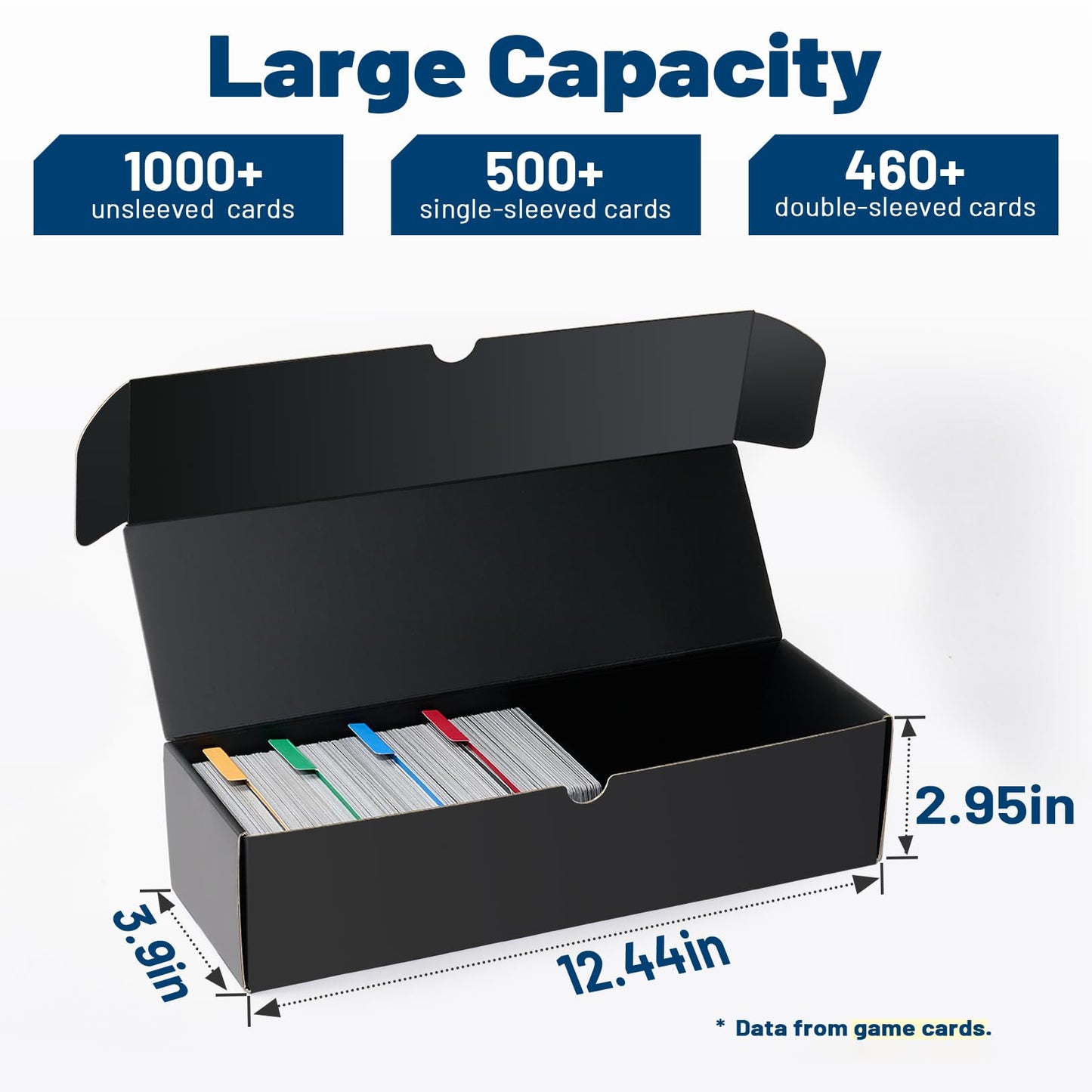 Fabmaker Trading Card Storage Box 3-Pack – 1000 Card Capacity with Dividers and Labels (12 Inch)