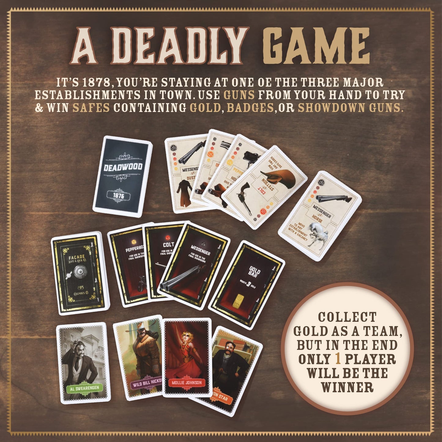 Facade Games Deadwood 1876 Card Game – Strategy, Deceit & Luck for 2-9 Players