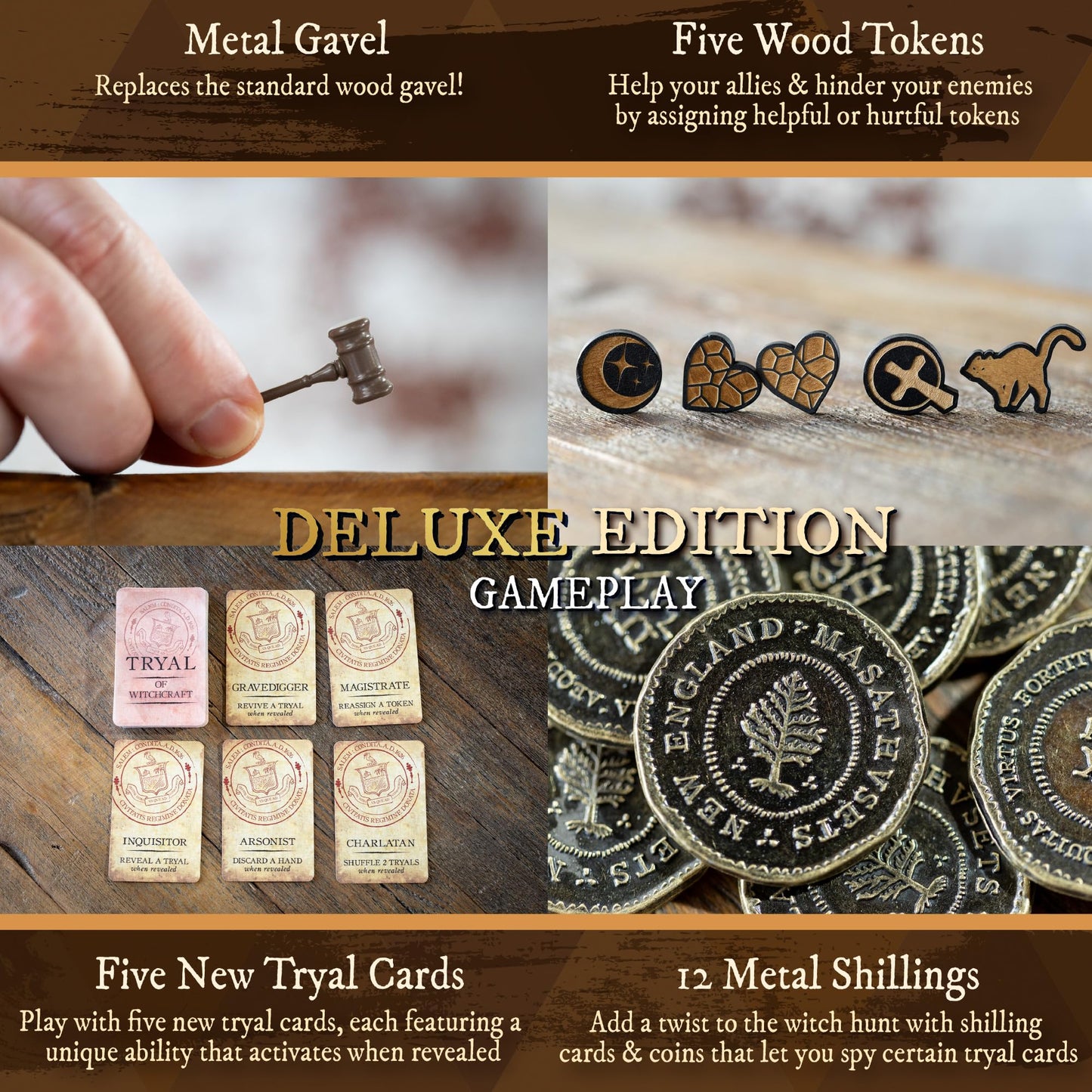 Facade Games Salem 1692 Deluxe Edition – Witch Hunt Card Game for 4–12 Players