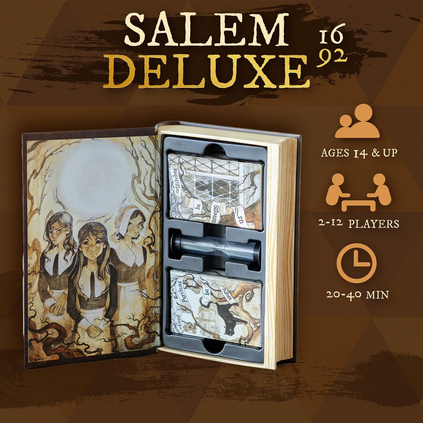 Facade Games Salem 1692 Deluxe Edition – Witch Hunt Card Game for 4–12 Players